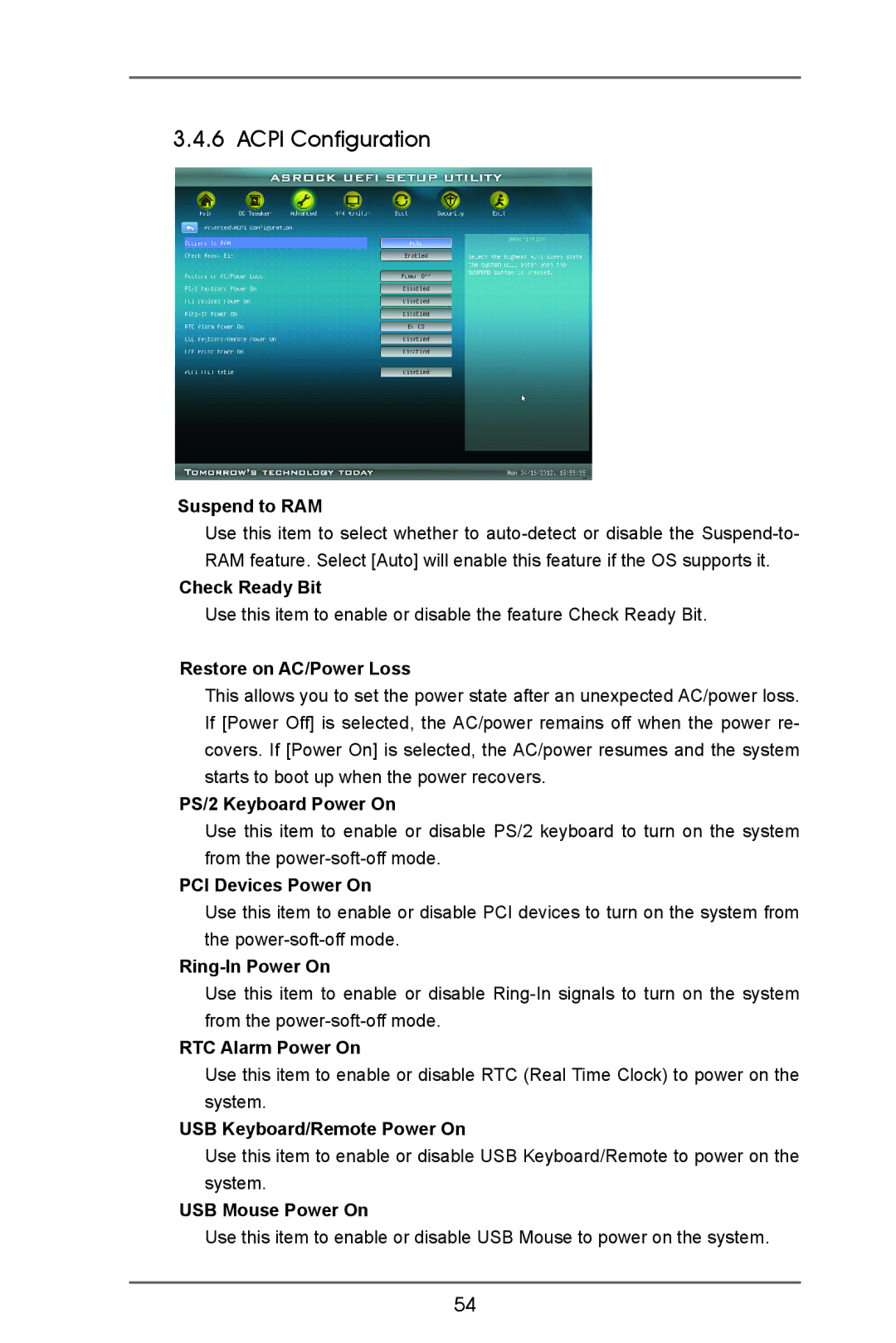 ASRock A75iCafe manual Acpi Configuration 