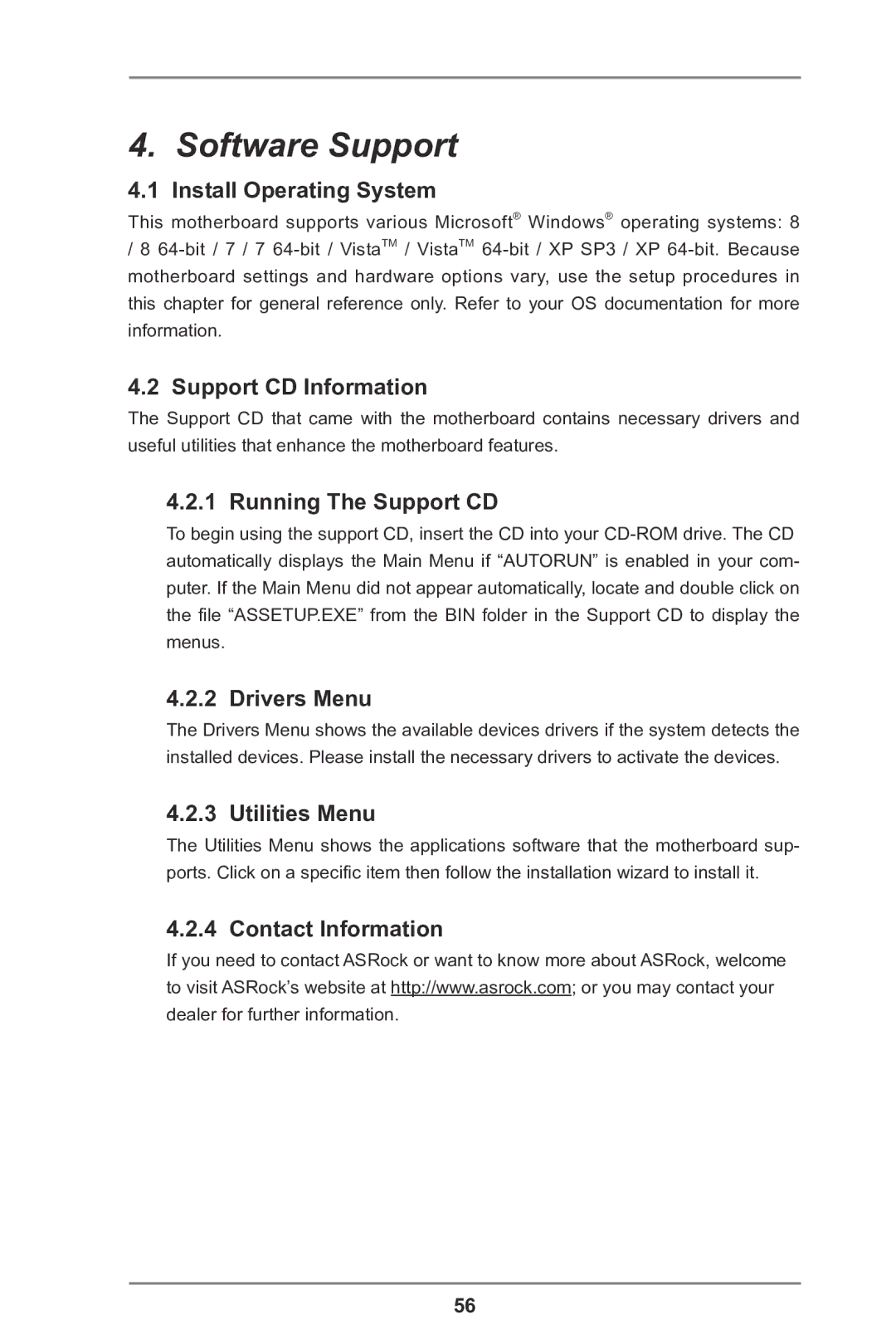 ASRock A75M-DGS Install Operating System, Support CD Information, Running The Support CD, Drivers Menu, Utilities Menu 