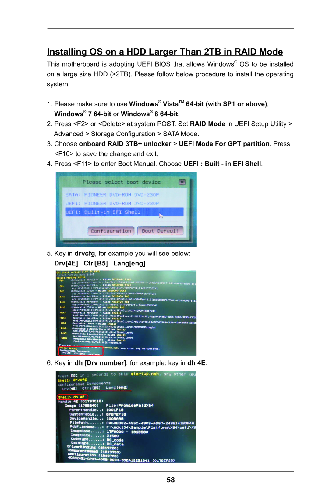 ASRock A75M-DGS manual Installing OS on a HDD Larger Than 2TB in RAID Mode, Drv4E CtrlB5 Langeng 