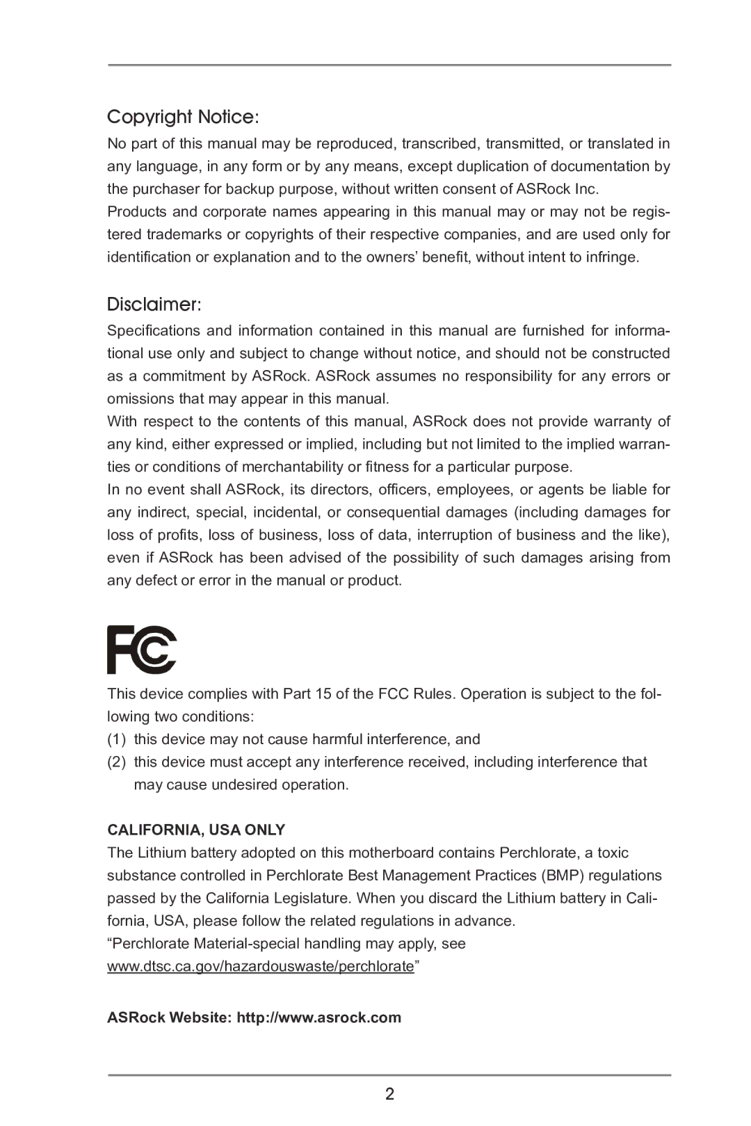 ASRock A75M-ITX manual Copyright Notice, Disclaimer 