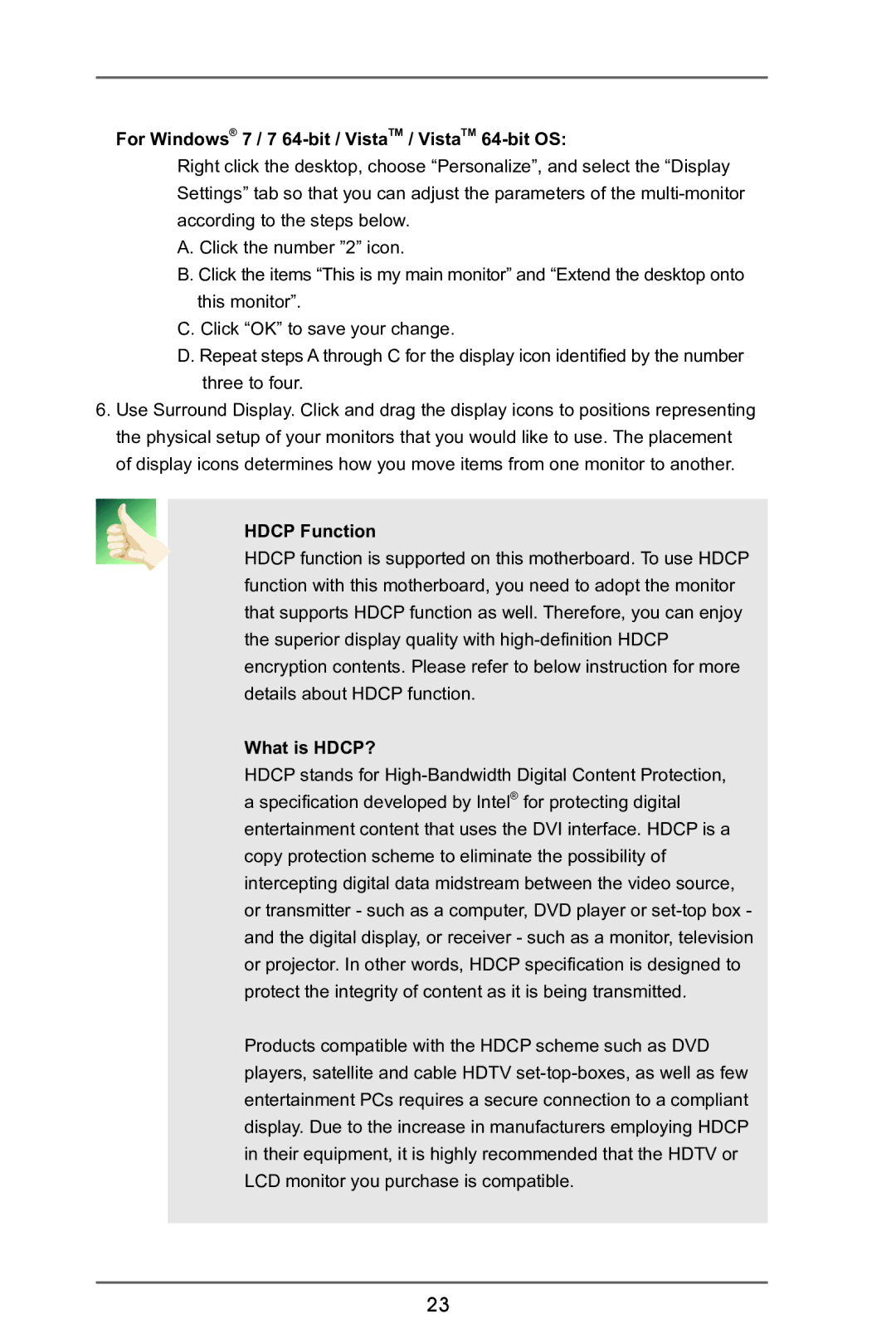 ASRock A75M-ITX manual For Windows 7 / 7 64-bit / VistaTM / VistaTM 64-bit OS, Hdcp Function, What is HDCP? 