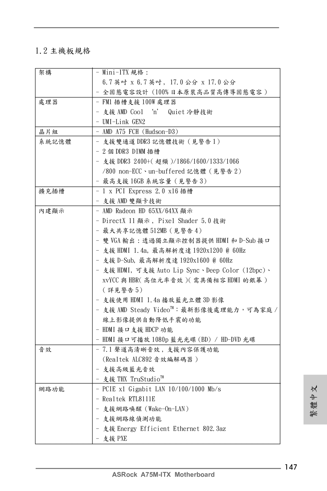 ASRock A75M-ITX manual 147 