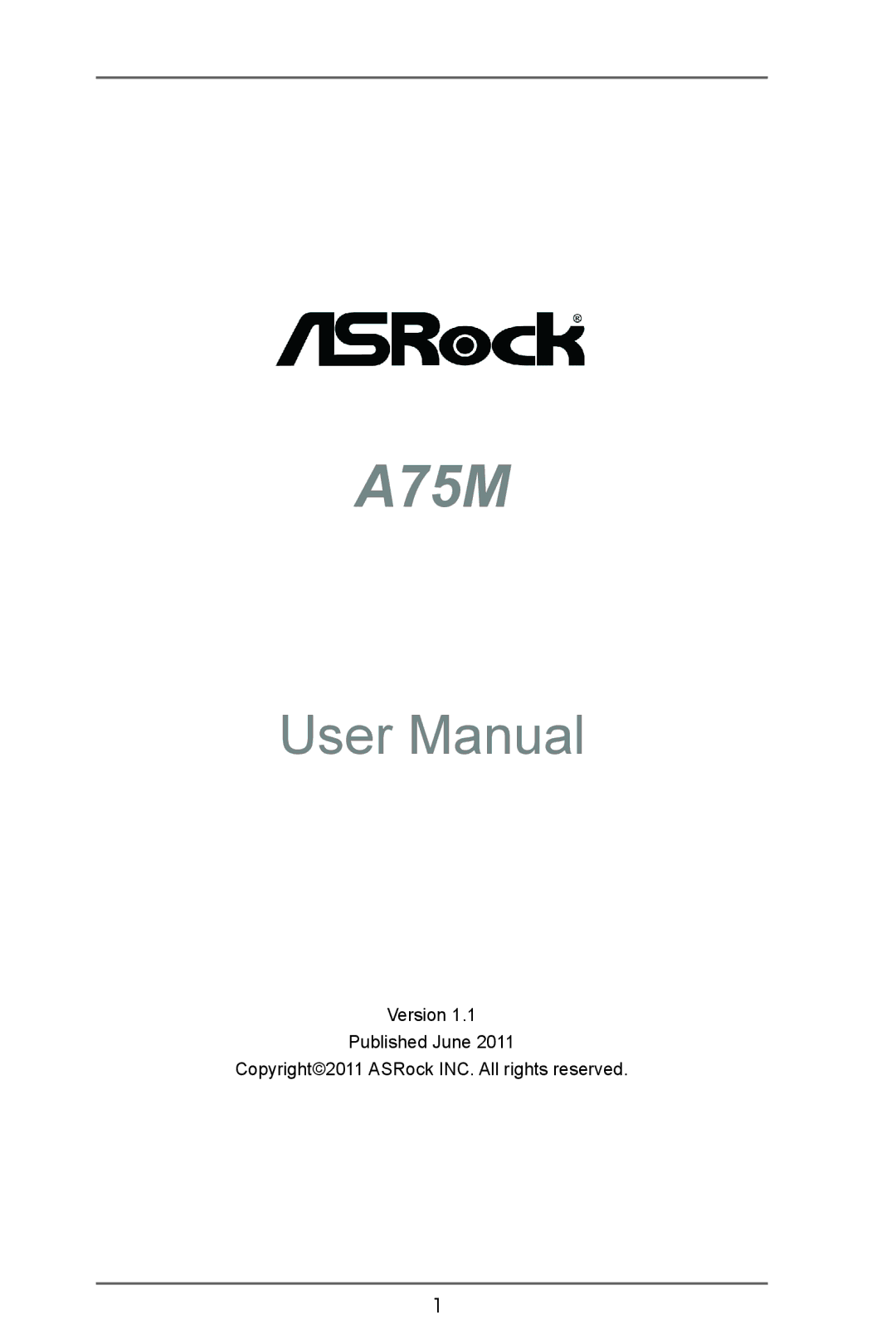 ASRock A75M manual 