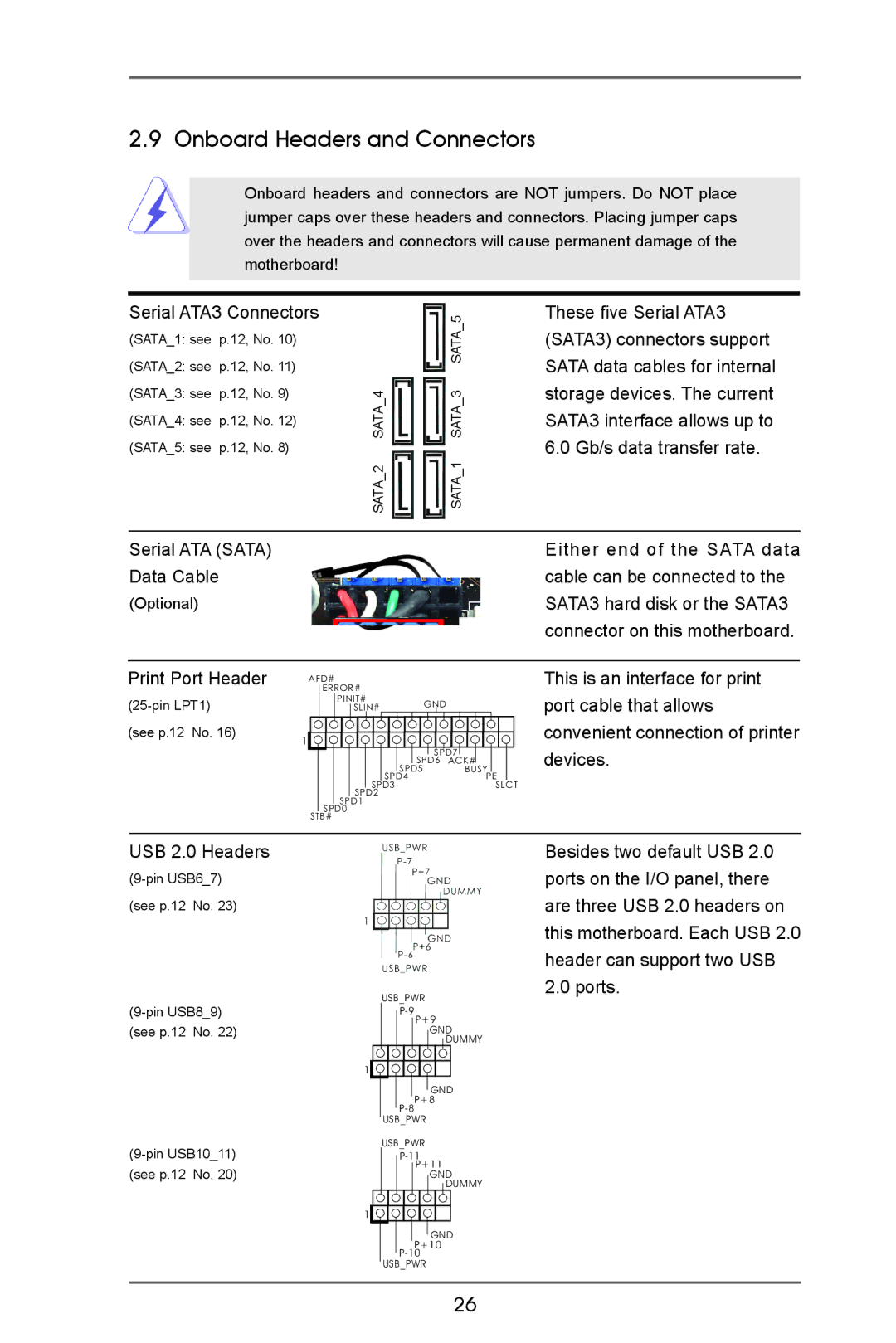 ASRock A75M manual Onboard Headers and Connectors, Serial ATA3 Connectors 