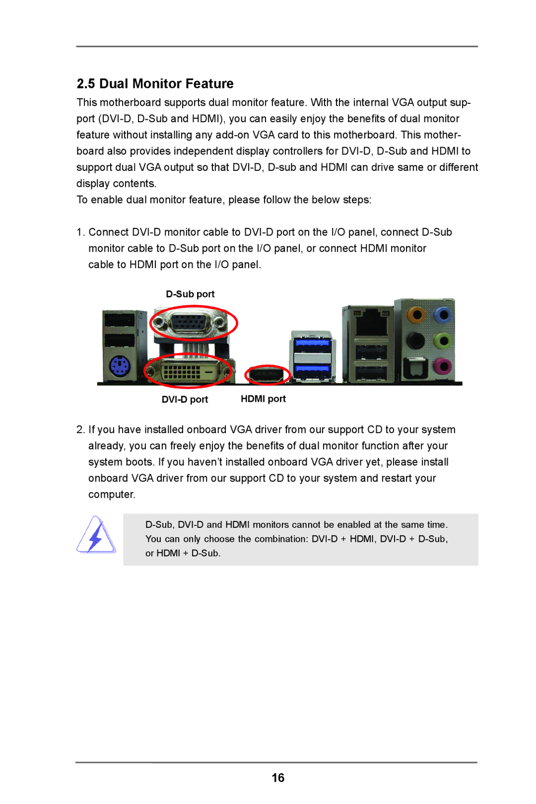 ASRock AD2550-ITX manual Dual Monitor Feature 