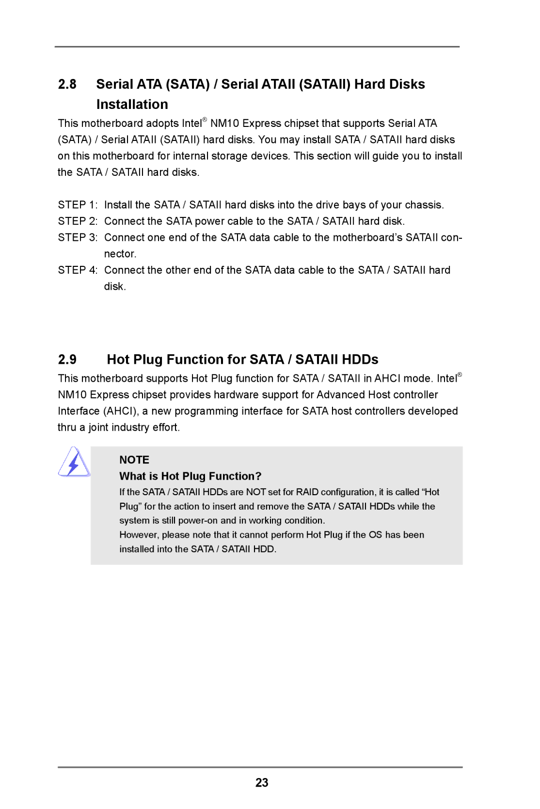 ASRock AD2550-ITX manual Hot Plug Function for Sata / Sataii HDDs, What is Hot Plug Function? 