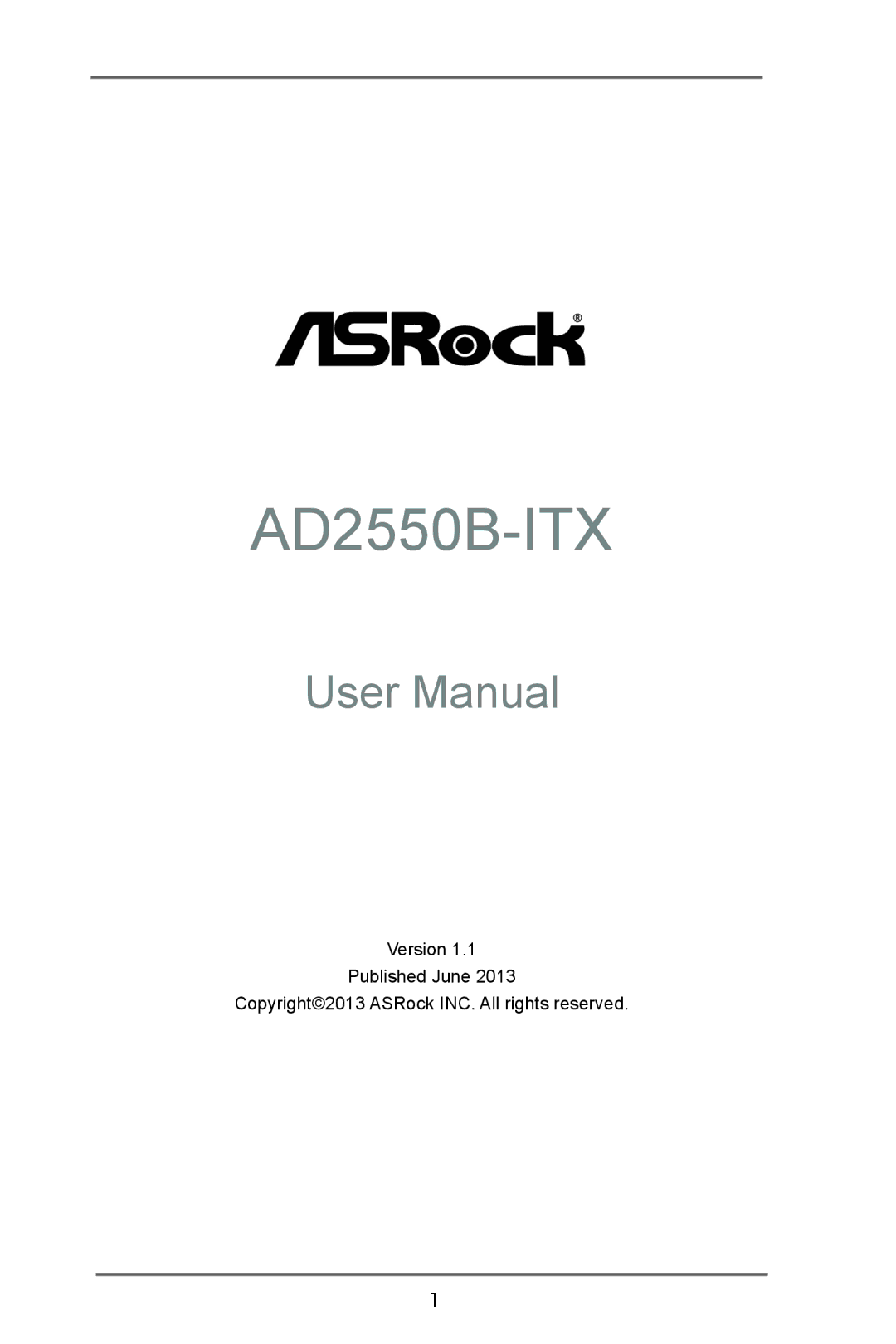 ASRock AD2550B-ITX manual 