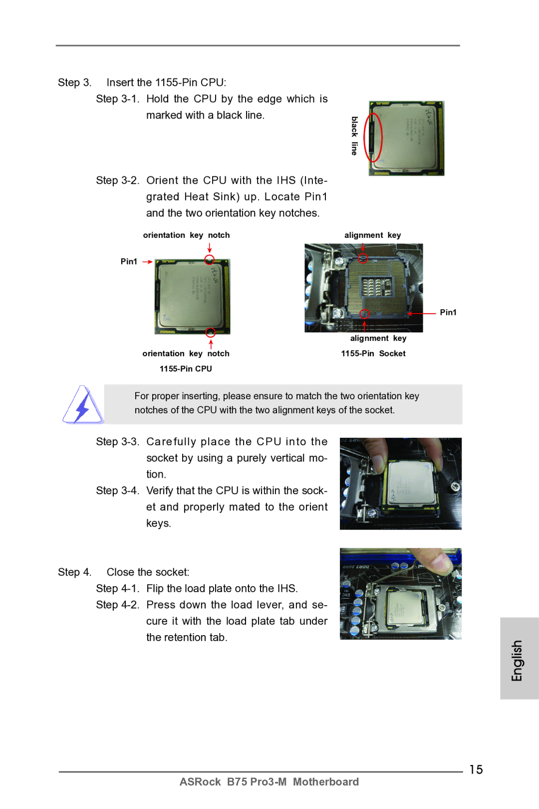 ASRock B75 Pro3-M manual Black line 