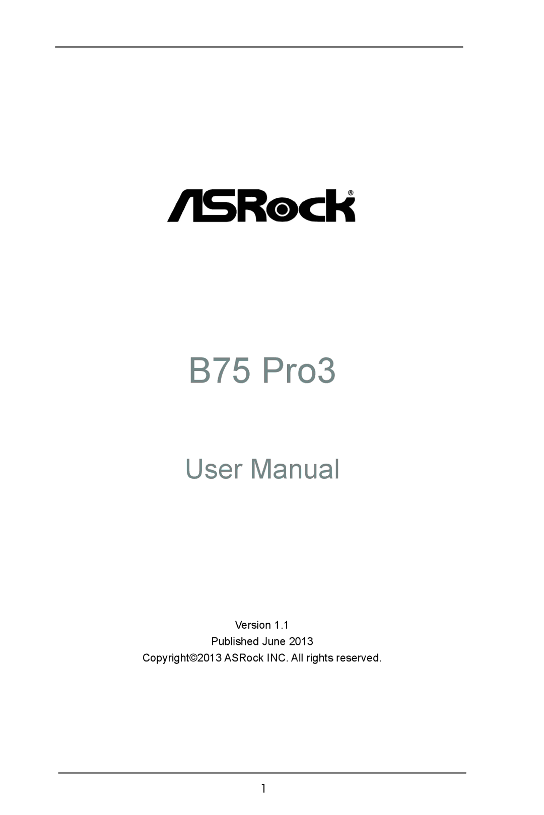 ASRock B75 Pro3 manual 