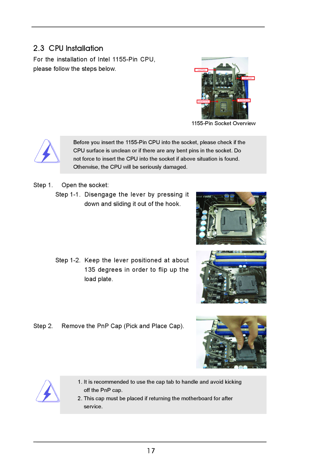 ASRock B75 Pro3 manual CPU Installation 