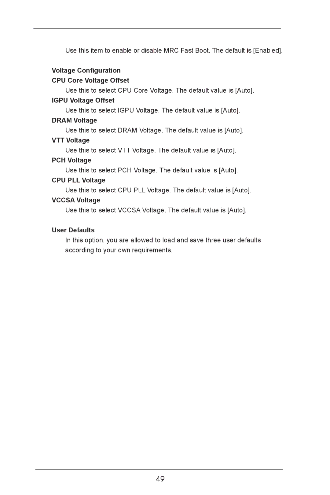 ASRock B75 Pro3 Voltage Configuration CPU Core Voltage Offset, Igpu Voltage Offset, Dram Voltage, VTT Voltage, PCH Voltage 