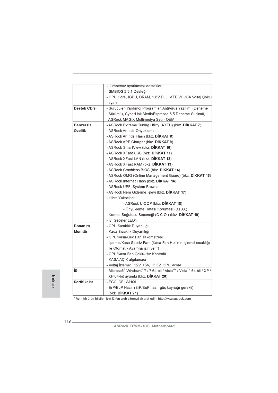 ASRock B75M-DGS manual 116 