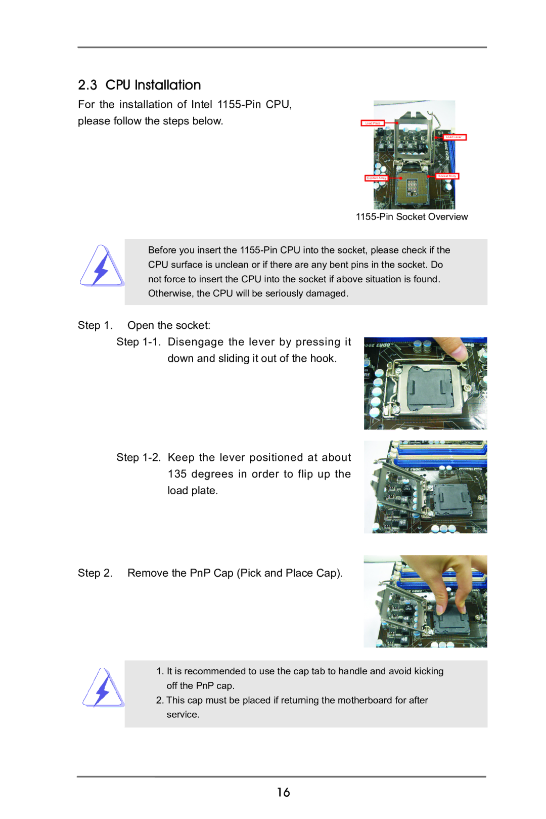 ASRock B75M-GL R2.0 manual CPU Installation 