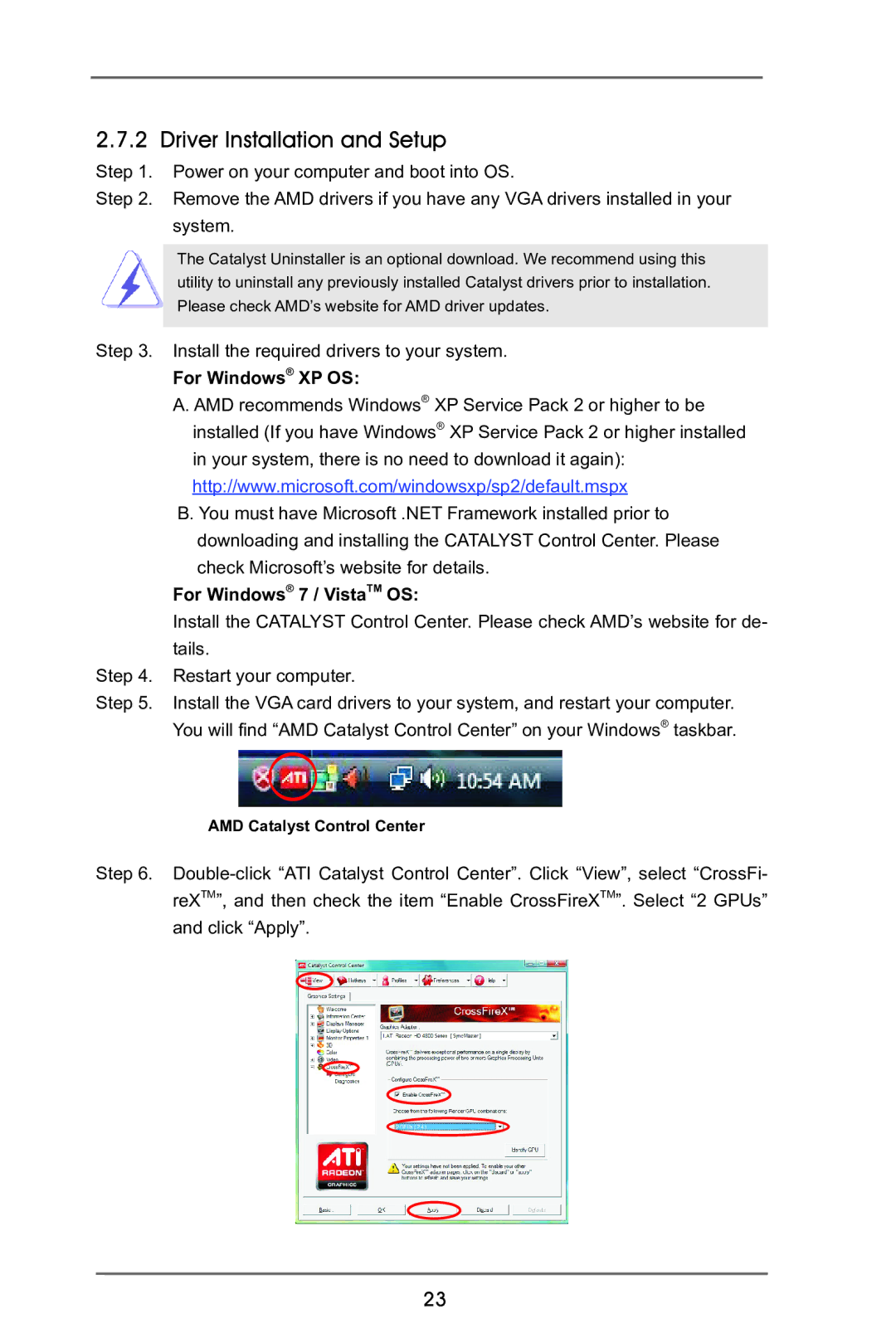 ASRock B75M-GL R2.0 manual Driver Installation and Setup, For Windows XP OS, For Windows 7 / VistaTM OS 