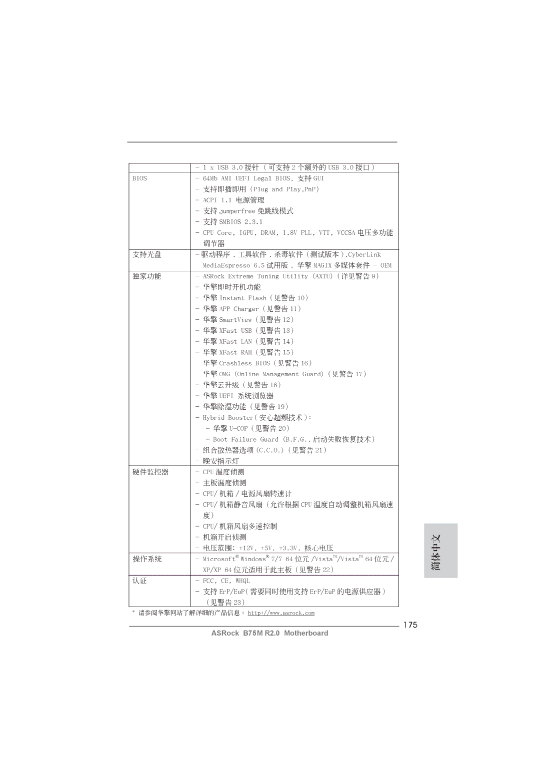 ASRock B75M R2.0 manual 175, Bios 