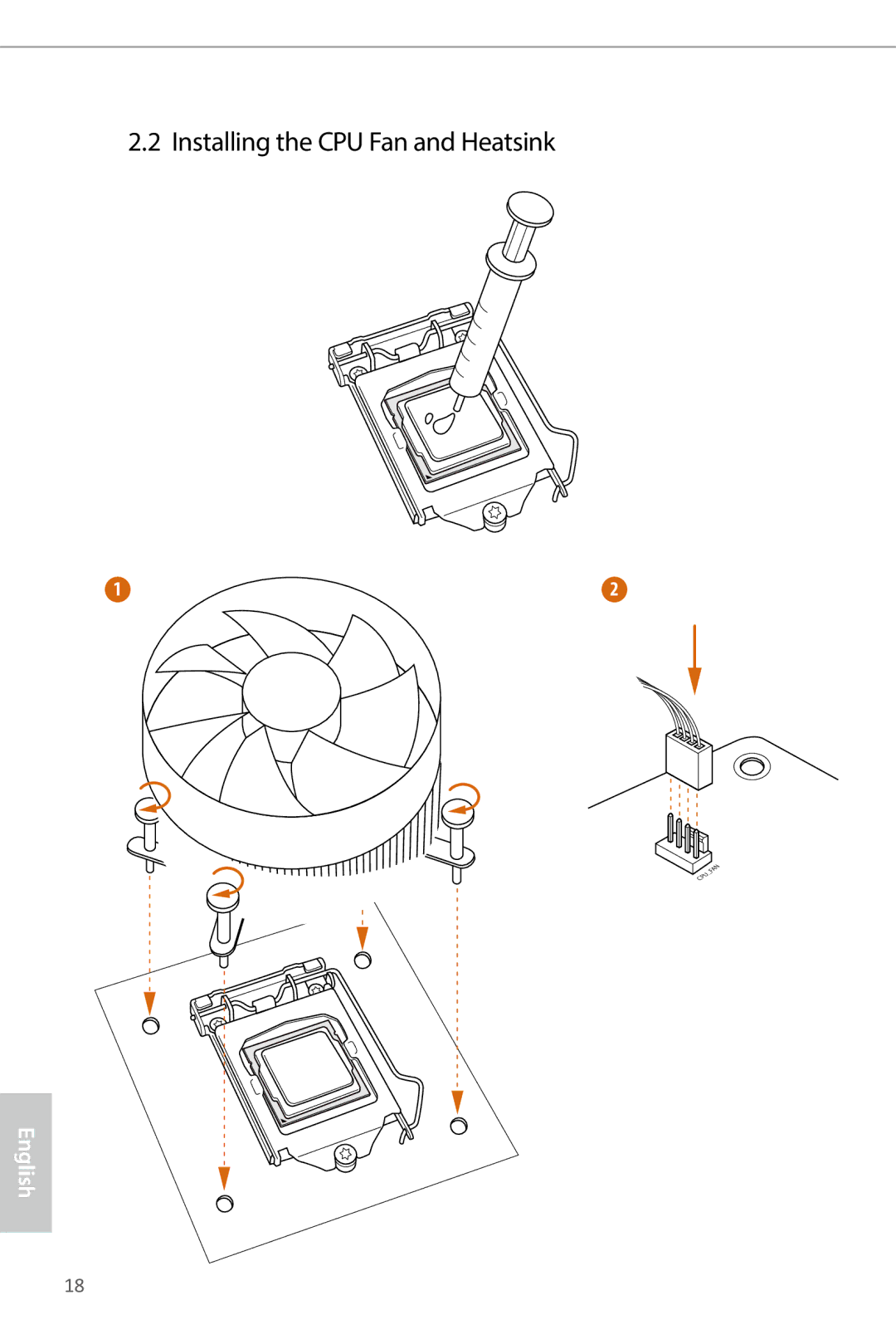 ASRock B85 Pro4 manual Installing the CPU Fan and Heatsink 