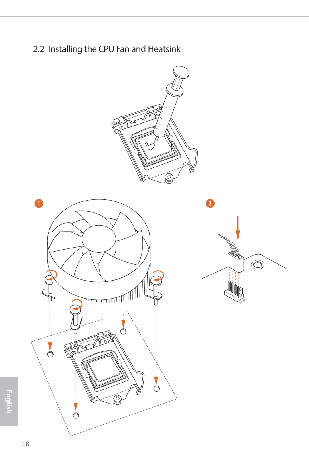 ASRock B85iCafe4 manual Installing the CPU Fan and Heatsink 