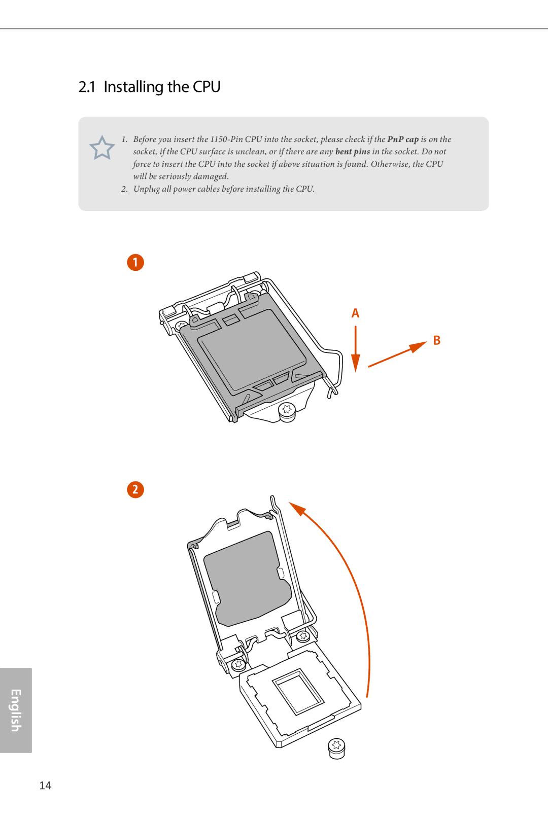 ASRock B85M-ITX manual Installing the CPU 