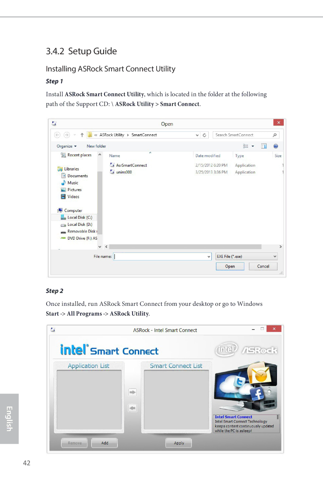 ASRock B85M Pro4 manual Setup Guide, Installing ASRock Smart Connect Utility 