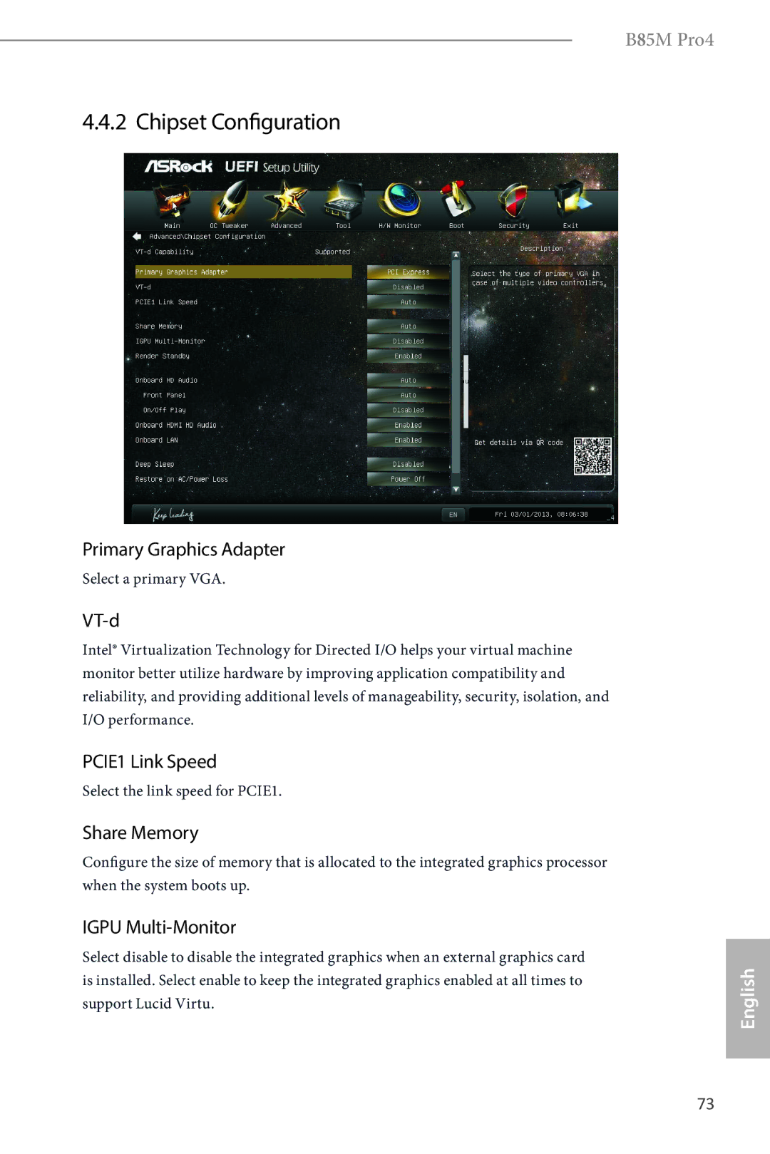 ASRock B85M Pro4 manual Chipset Configuration 