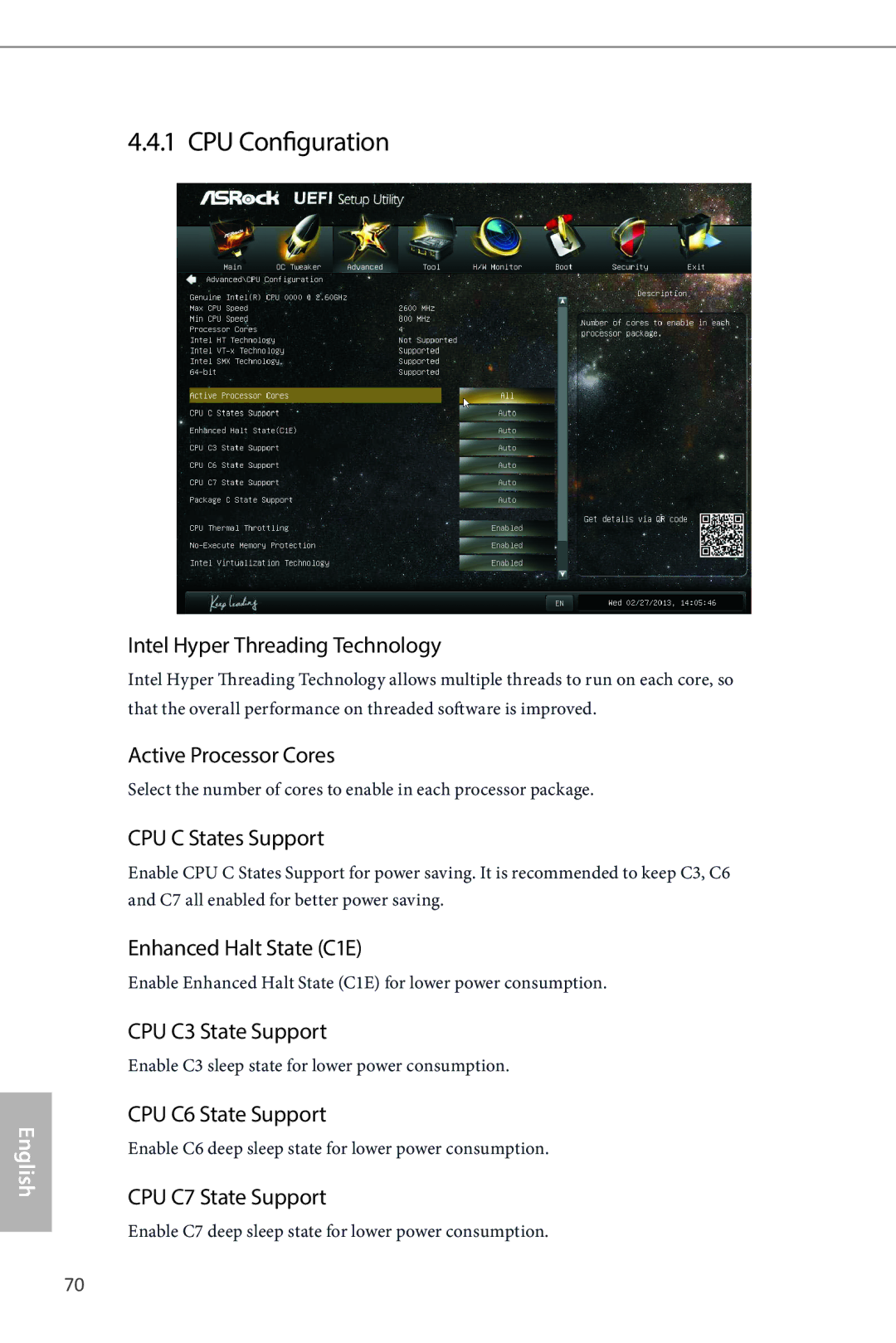 ASRock B85M manual CPU Configuration 