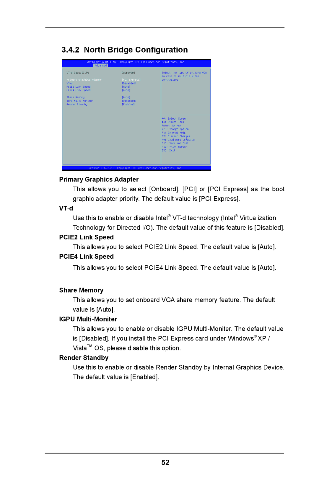 ASRock C216 WS manual North Bridge Configuration 