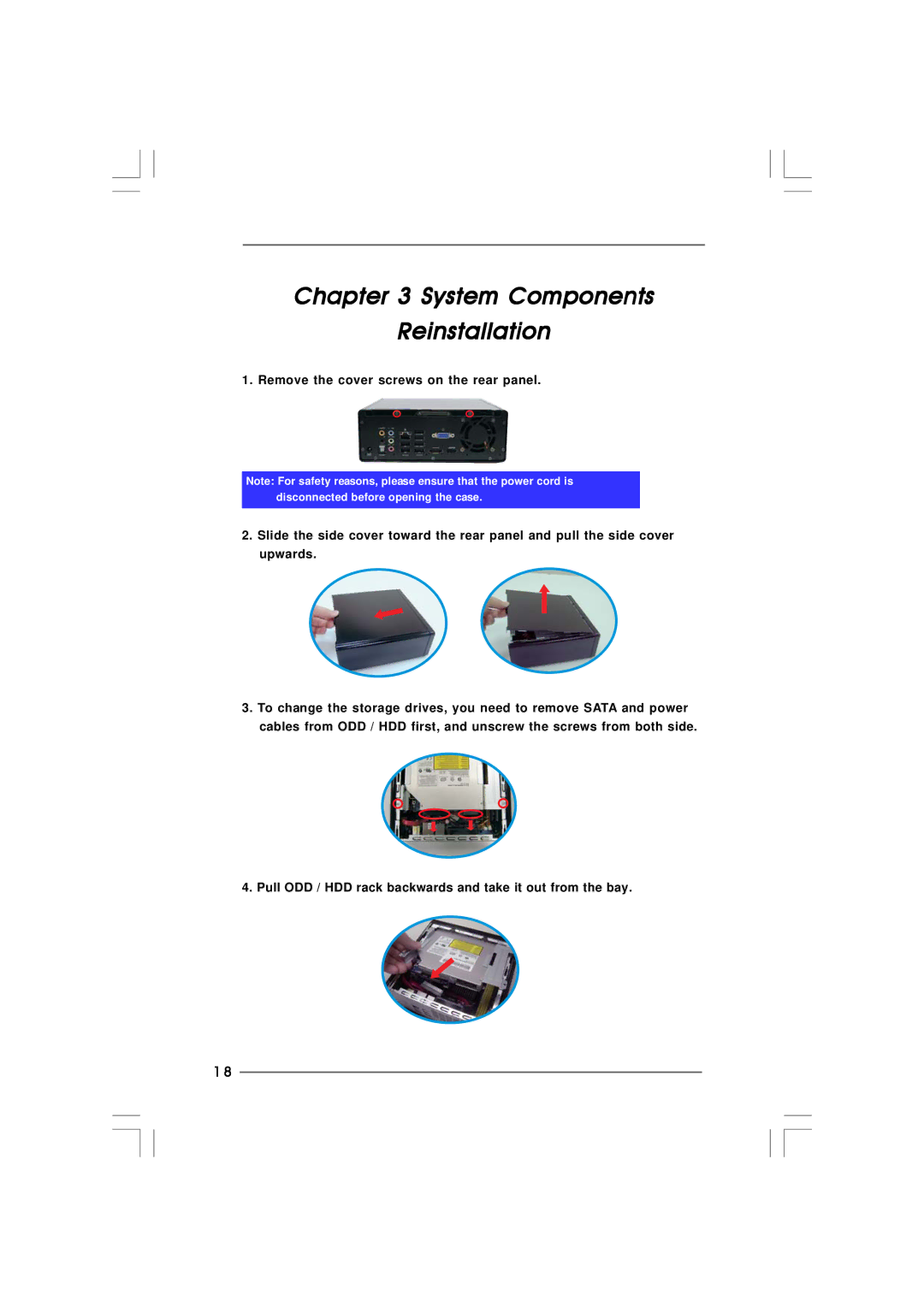 ASRock Core 100HT-BD manual System Components Reinstallation 