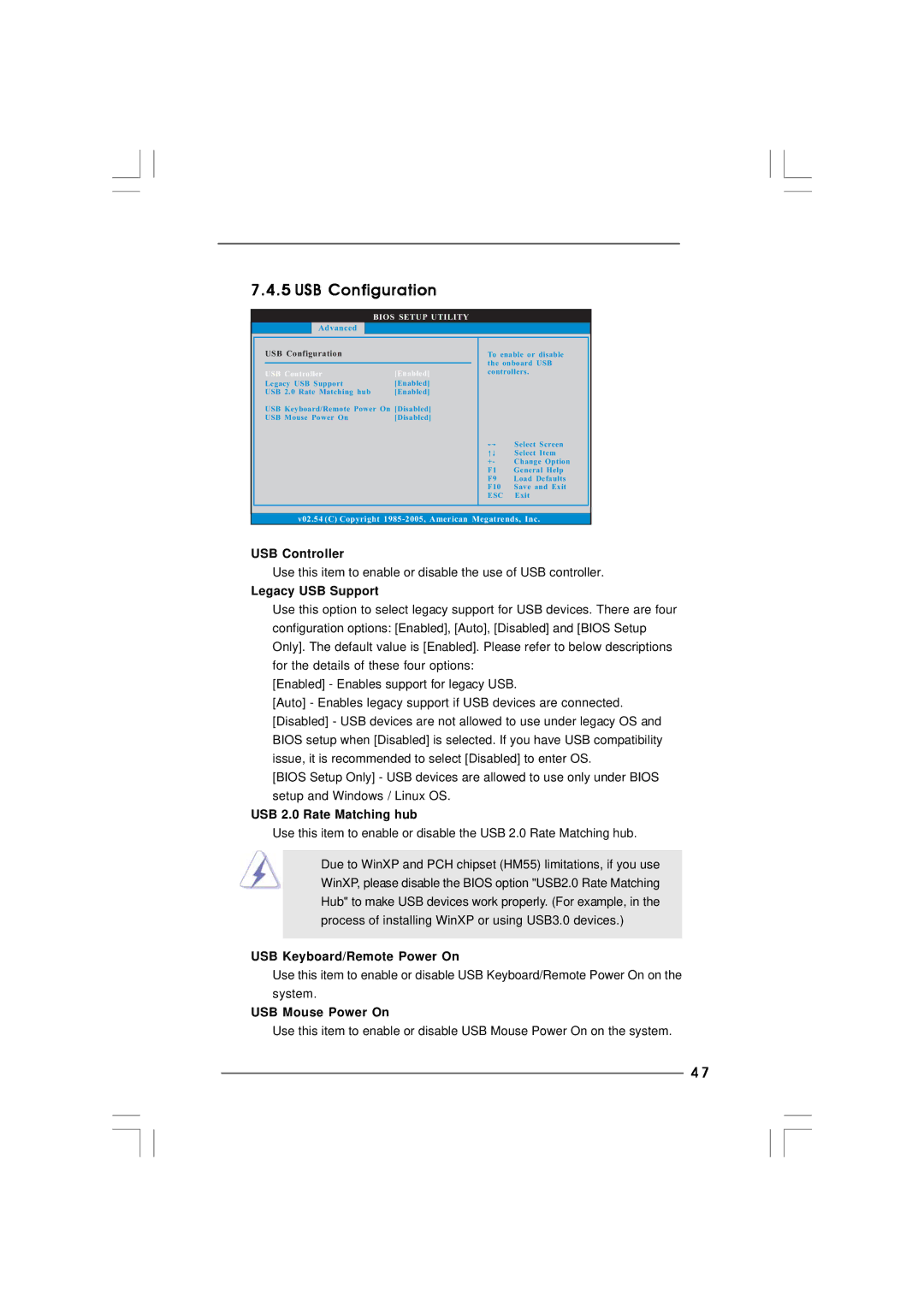 ASRock Core 100HT-BD manual USB Configuration 