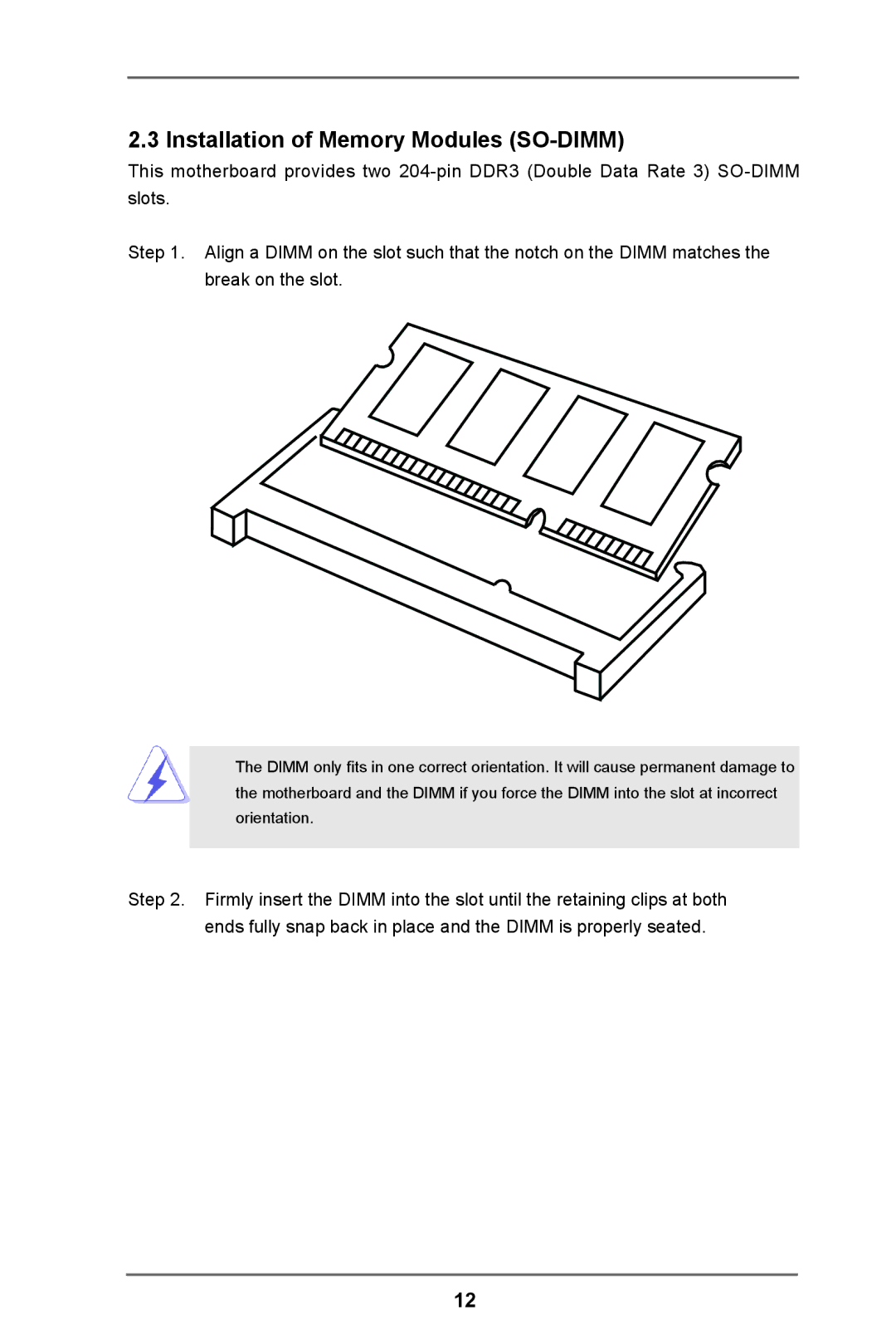 ASRock DN2800MT manual Installation of Memory Modules SO-DIMM 