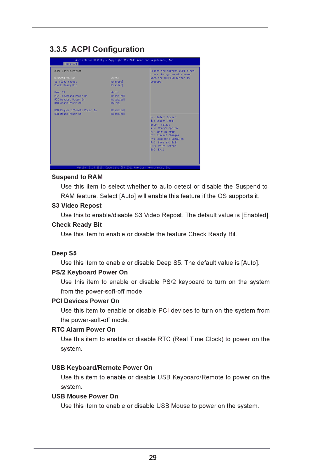 ASRock DN2800MT manual Acpi Configuration 