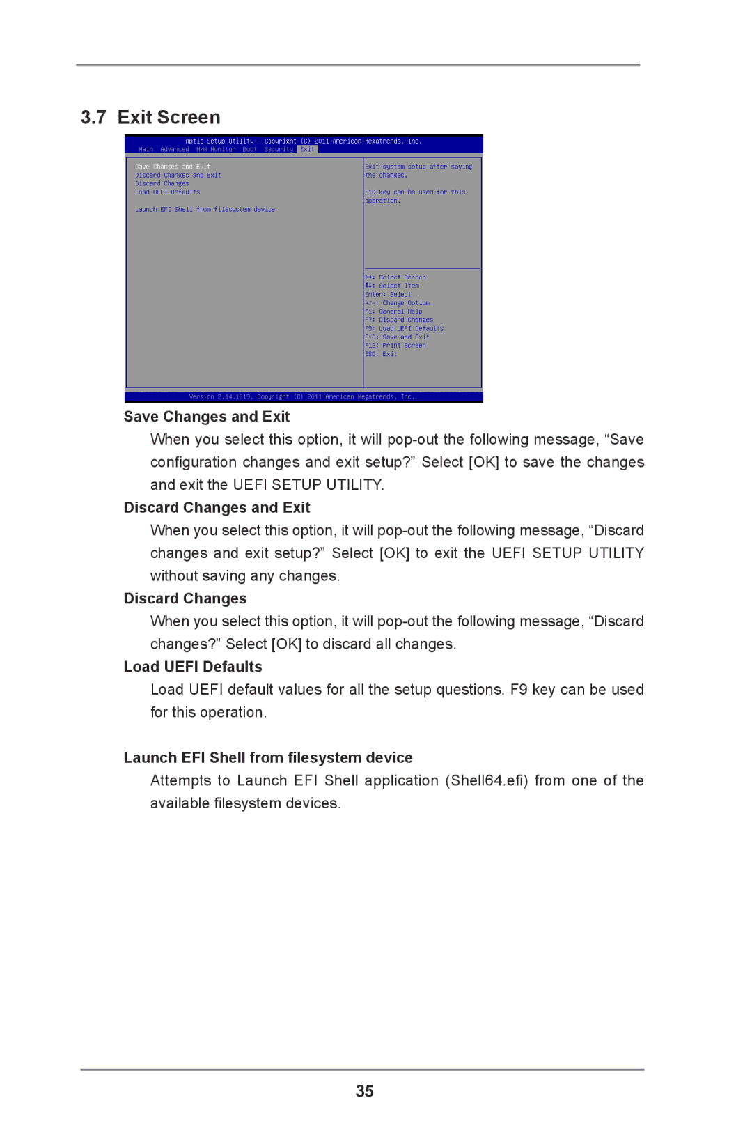 ASRock DN2800MT manual Exit Screen 