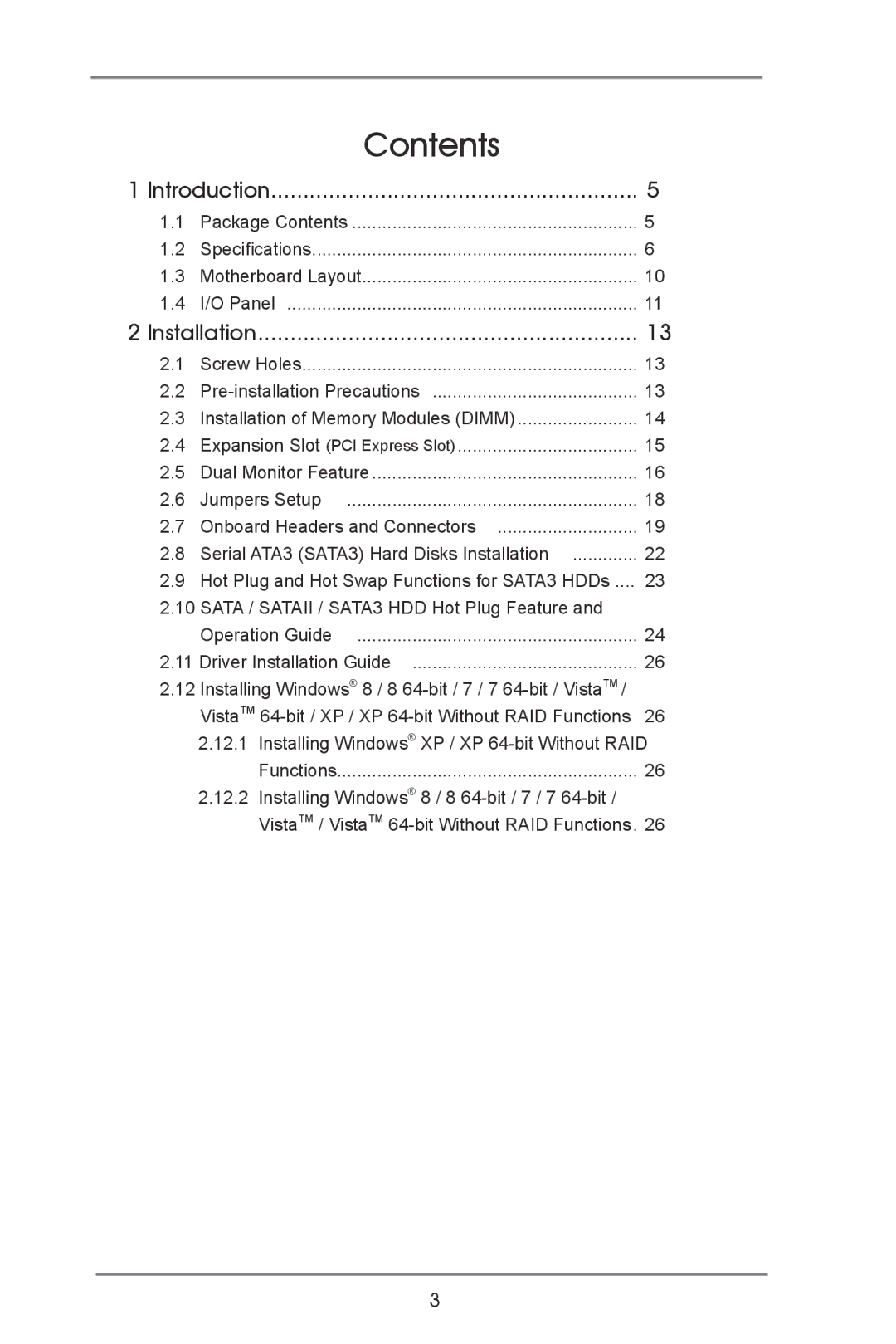 ASRock E350M1 manual Contents 