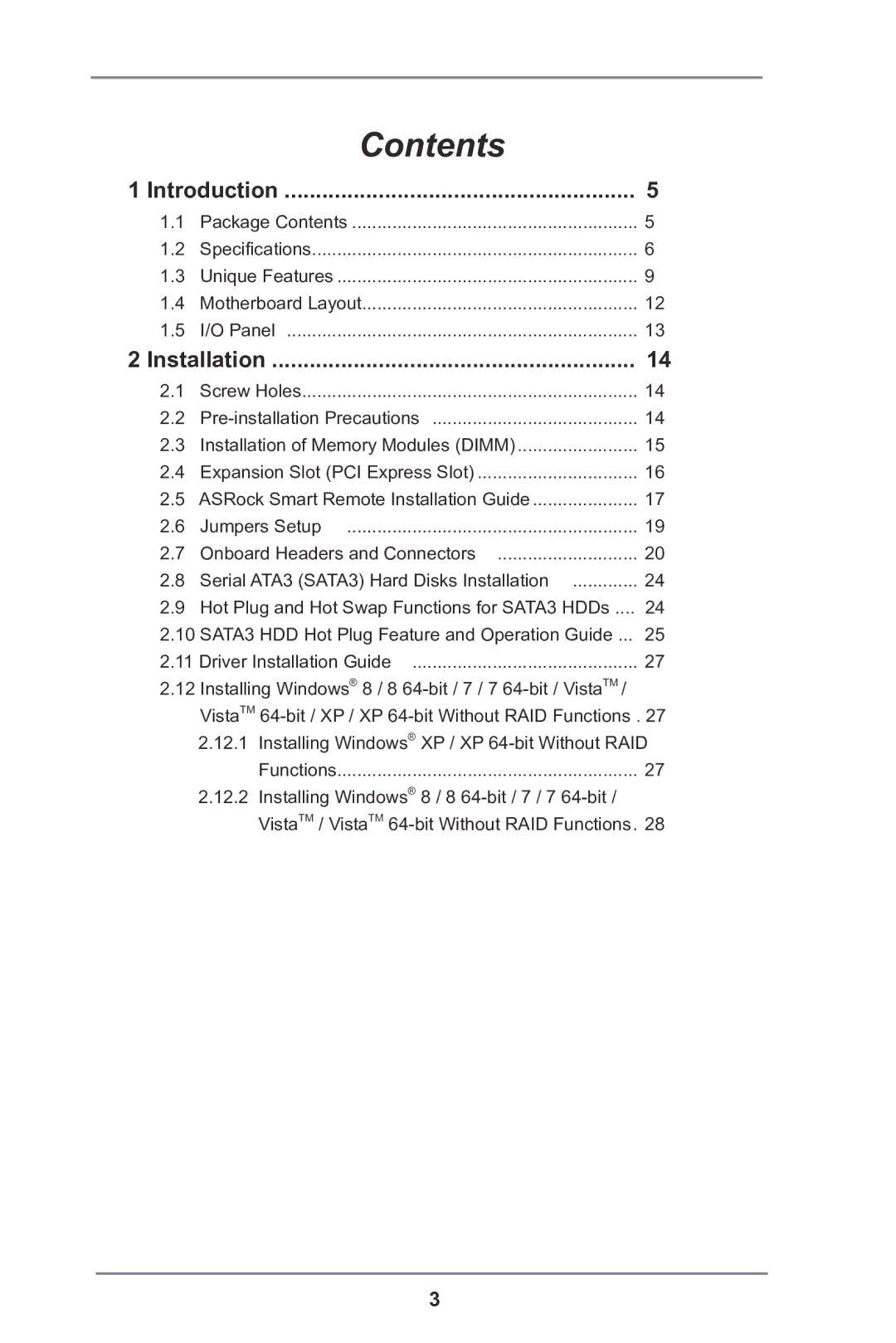 ASRock E35LM1 R2.0 manual Contents 