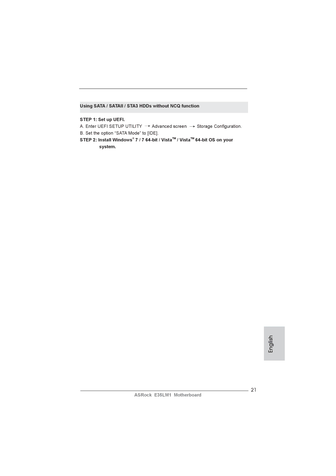 ASRock E35LM1 manual English 