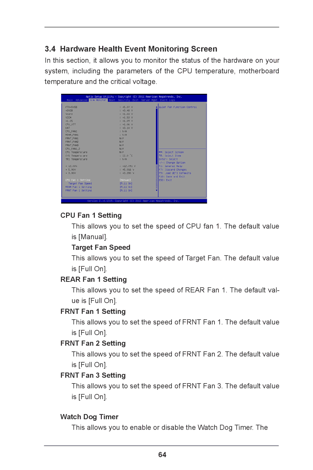 ASRock E3C204 manual Hardware Health Event Monitoring Screen 