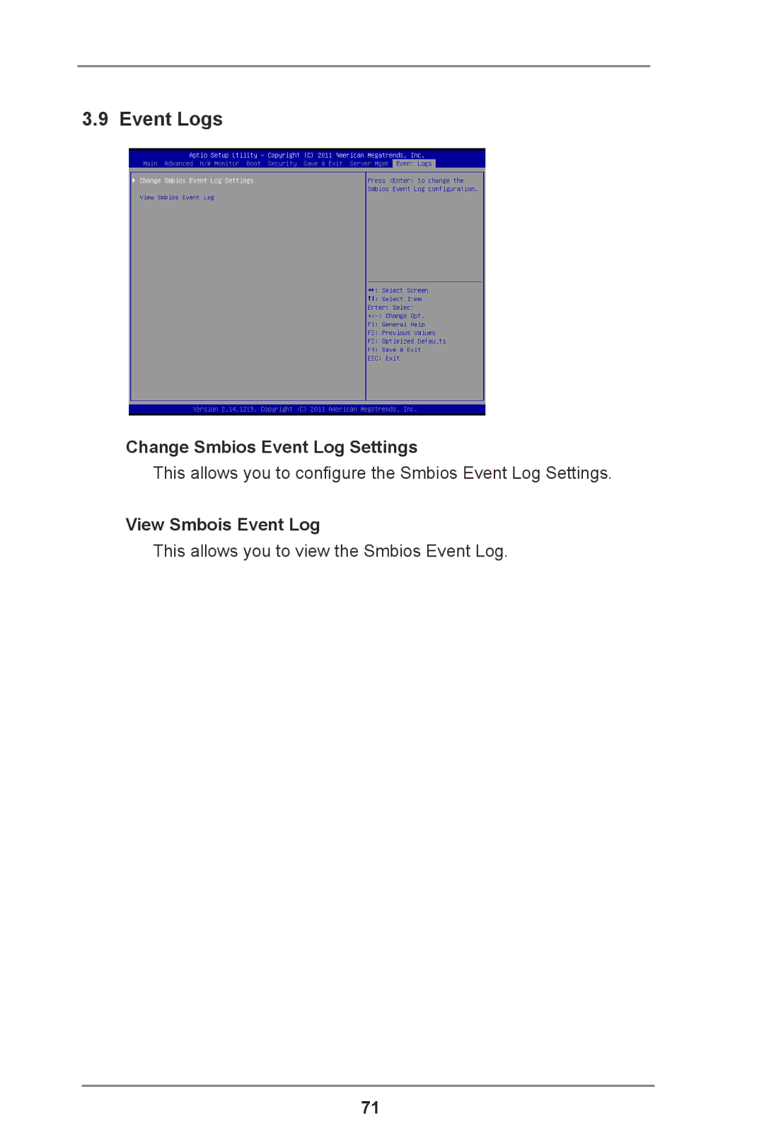 ASRock E3C204 manual Event Logs, Change Smbios Event Log Settings, View Smbois Event Log 