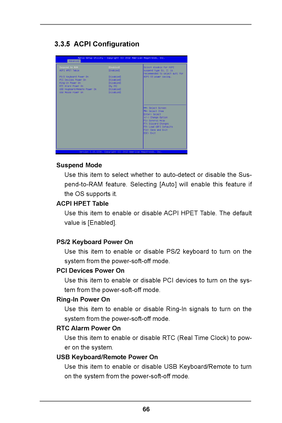 ASRock E3C224 manual Acpi Configuration 