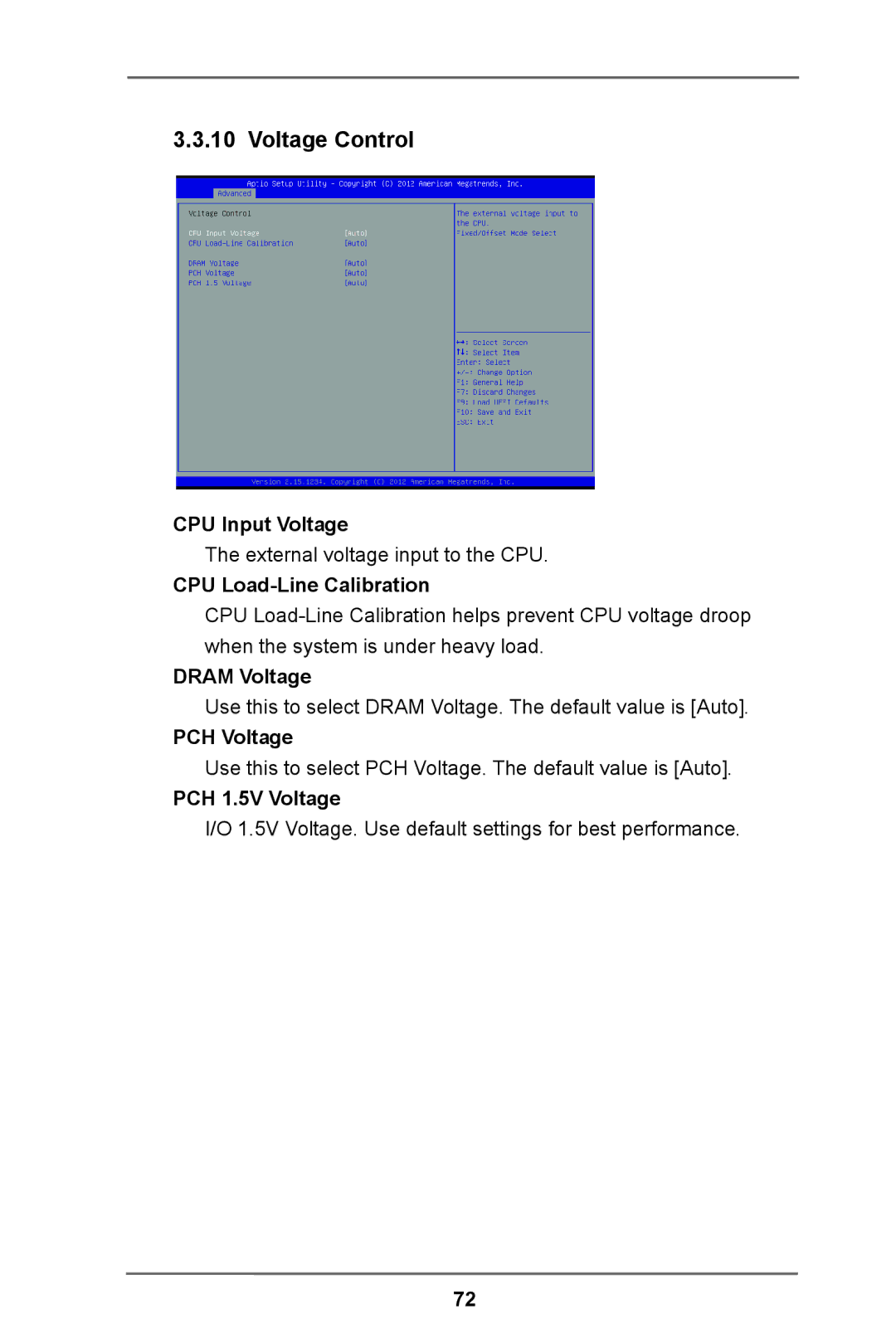 ASRock E3C224 manual Voltage Control 