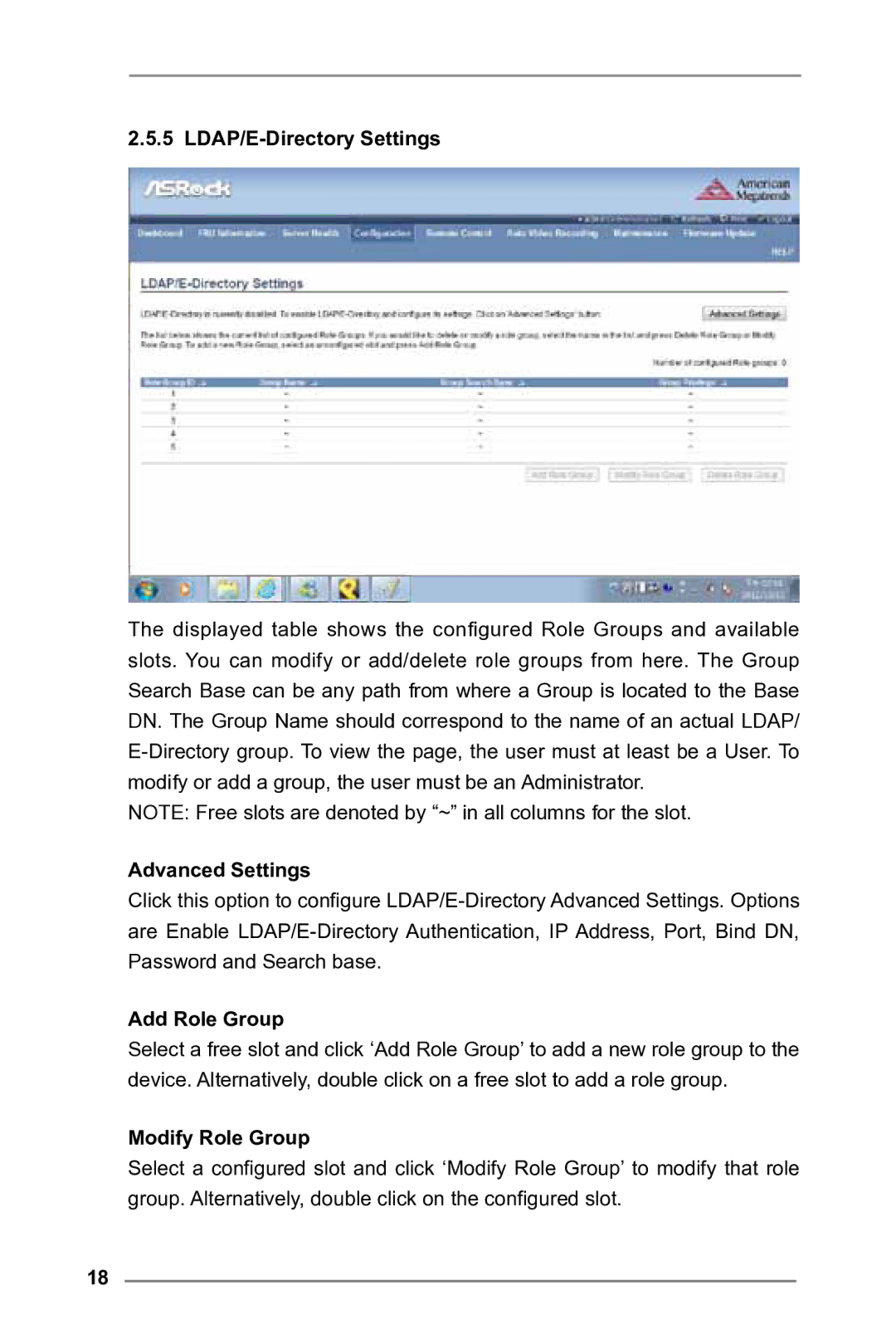 ASRock E3C224 manual LDAP/E-Directory Settings, Advanced Settings 