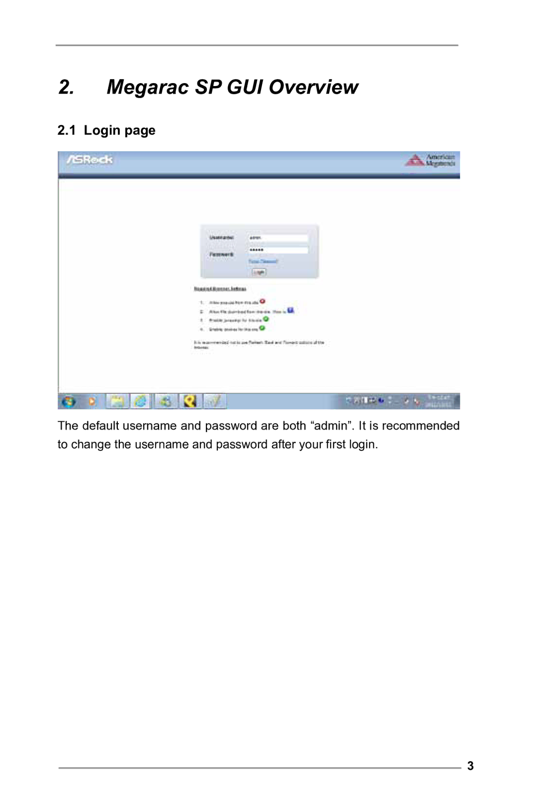 ASRock E3C224 manual Megarac SP GUI Overview, Login 