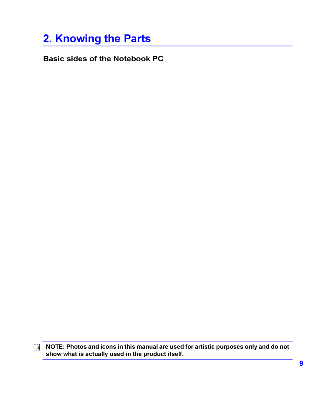 ASRock F24 manual Knowing the Parts, Basic sides of the Notebook PC 