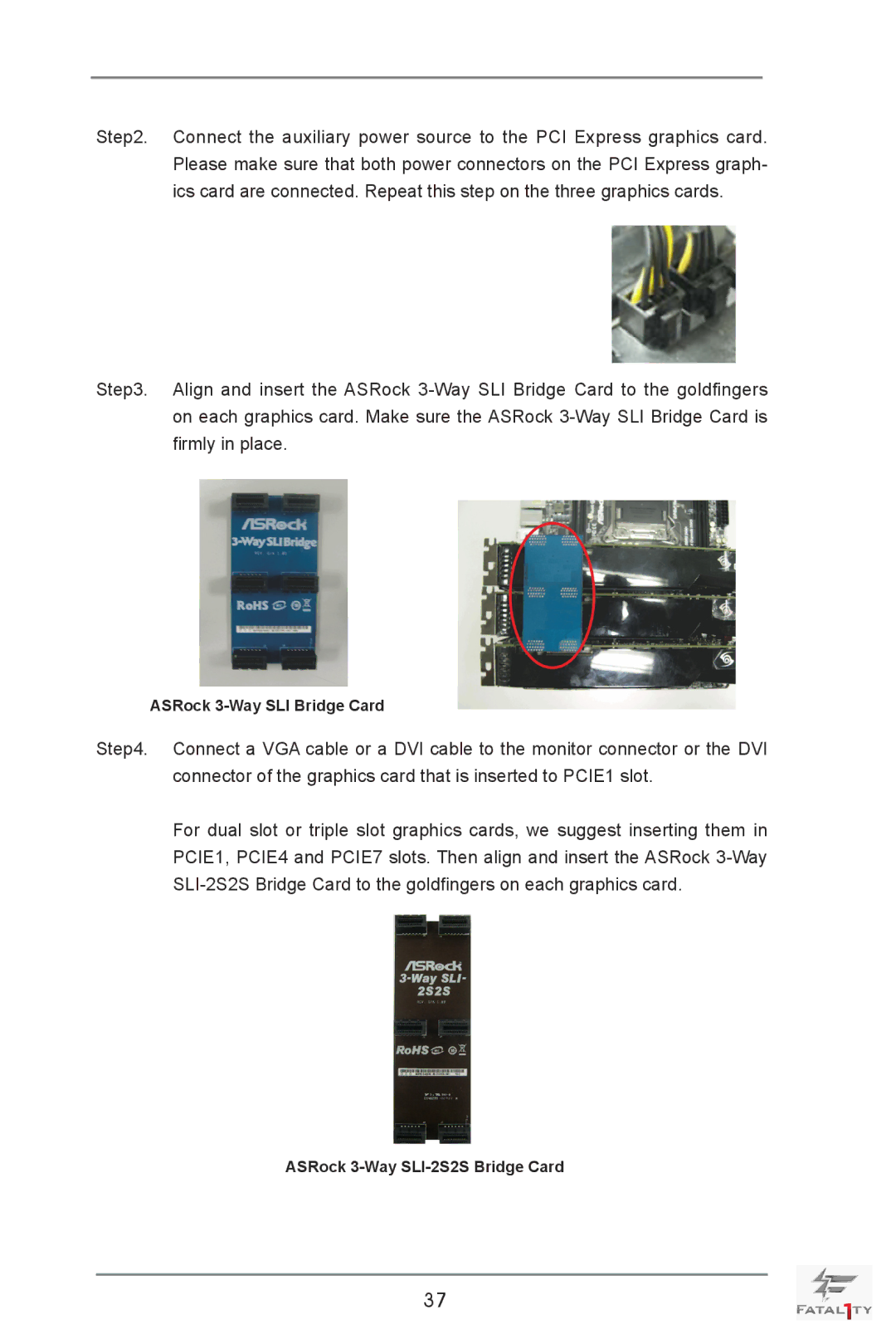 ASRock Fatal1ty X79 Champion manual ASRock 3-Way SLI Bridge Card 