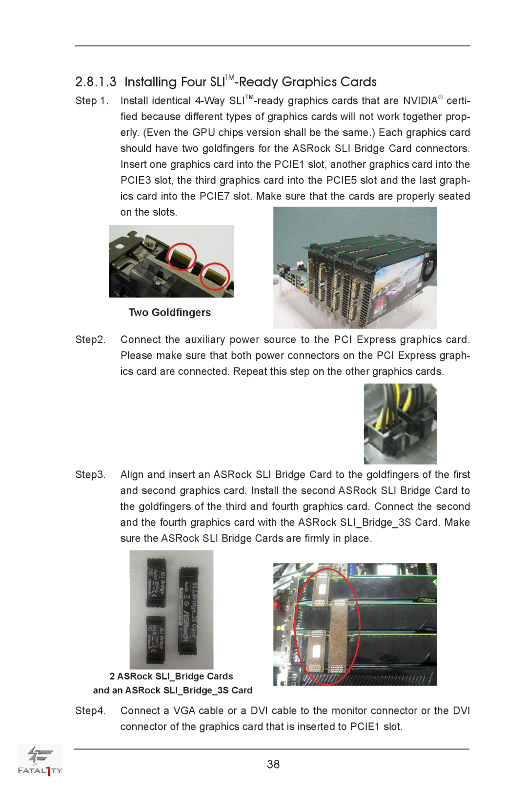 ASRock Fatal1ty X79 Champion manual Installing Four SLITM-Ready Graphics Cards 