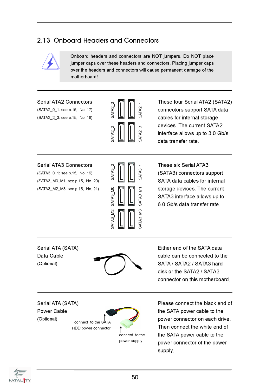 ASRock Fatal1ty X79 Champion manual Onboard Headers and Connectors, Serial ATA3 Connectors 