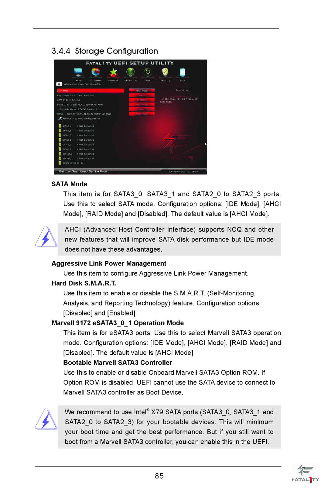 ASRock Fatal1ty X79 Champion manual Storage Configuration 