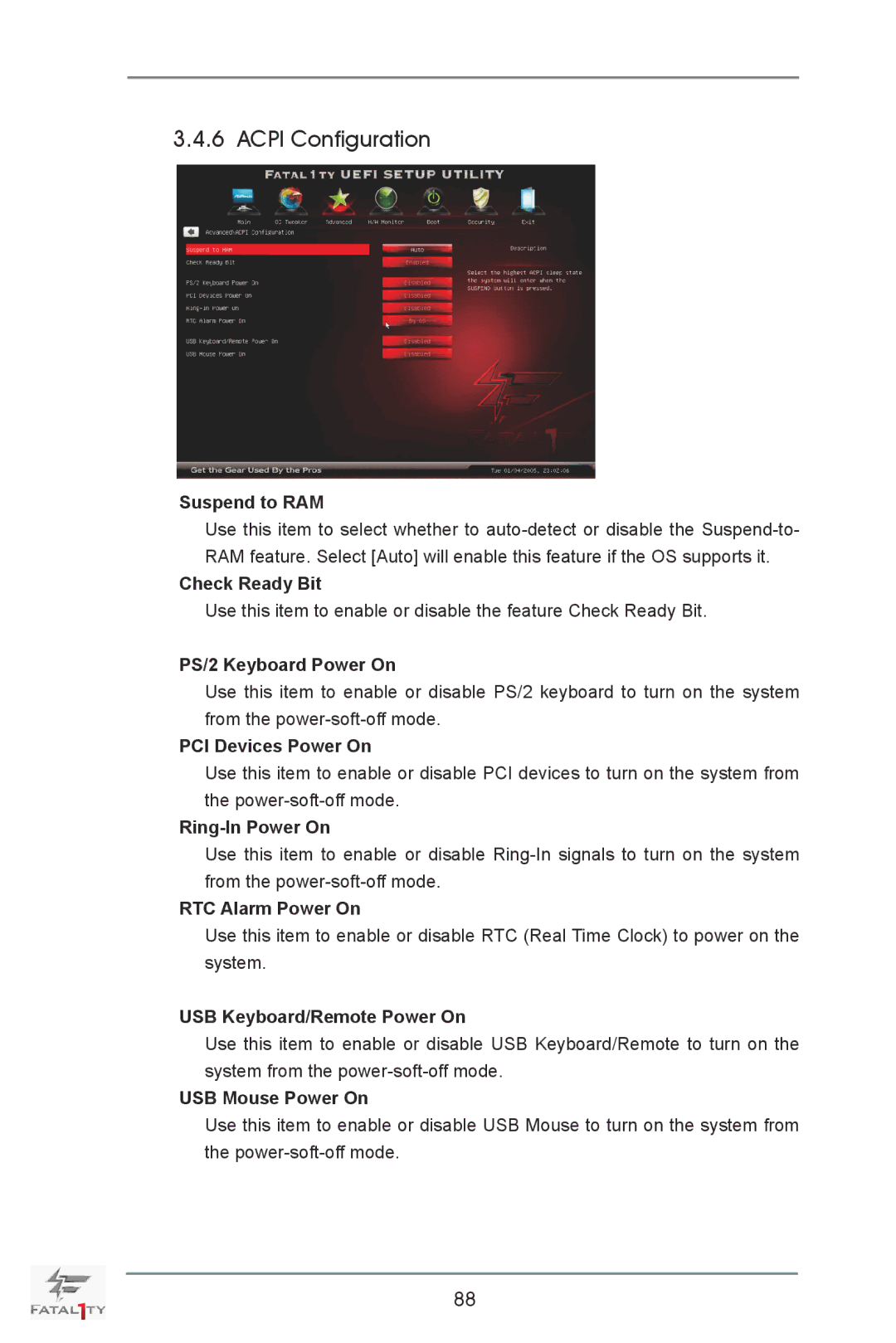 ASRock Fatal1ty X79 Champion manual Acpi Configuration 