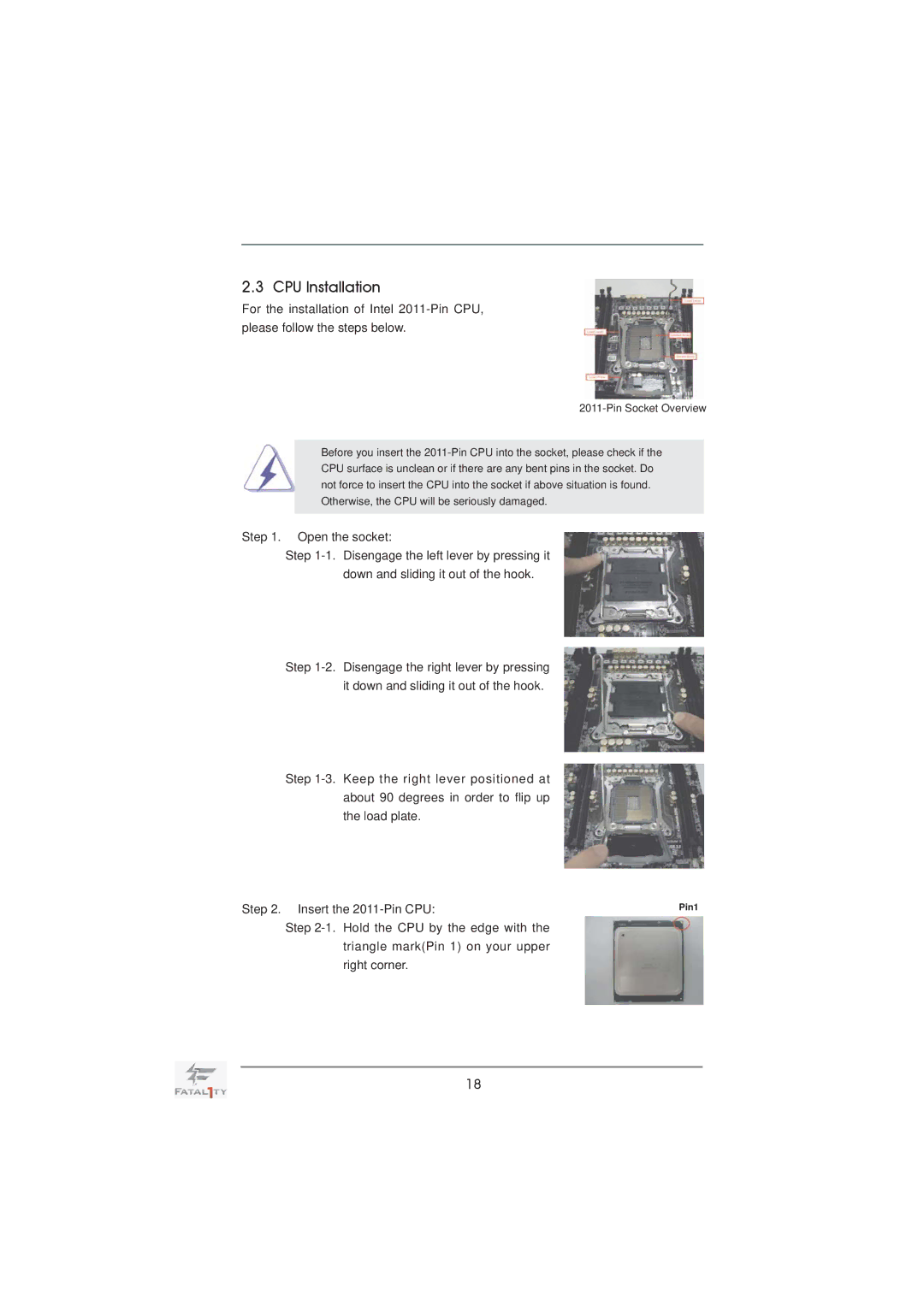 ASRock Fatal1ty X79 Professional manual CPU Installation 