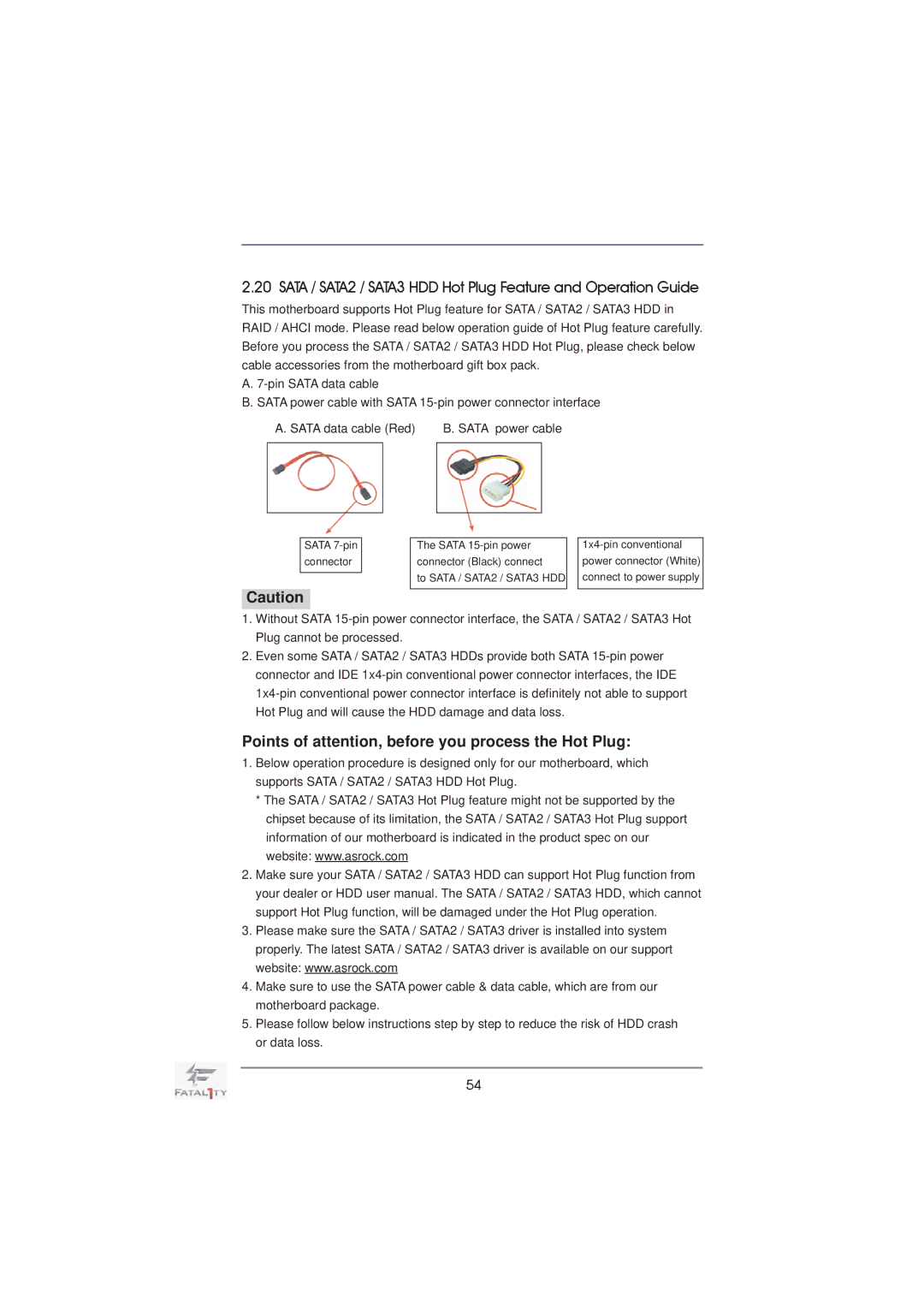 ASRock Fatal1ty X79 Professional manual Points of attention, before you process the Hot Plug 