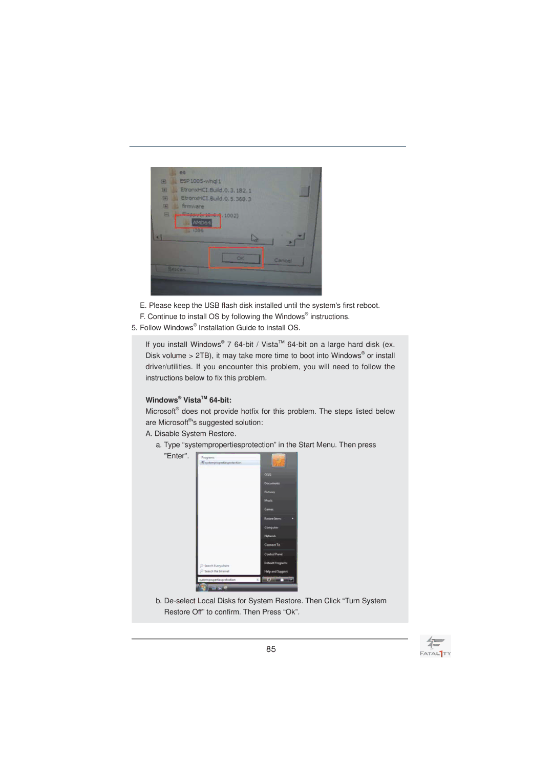 ASRock Fatal1ty X79 Professional manual Windows VistaTM 64-bit 