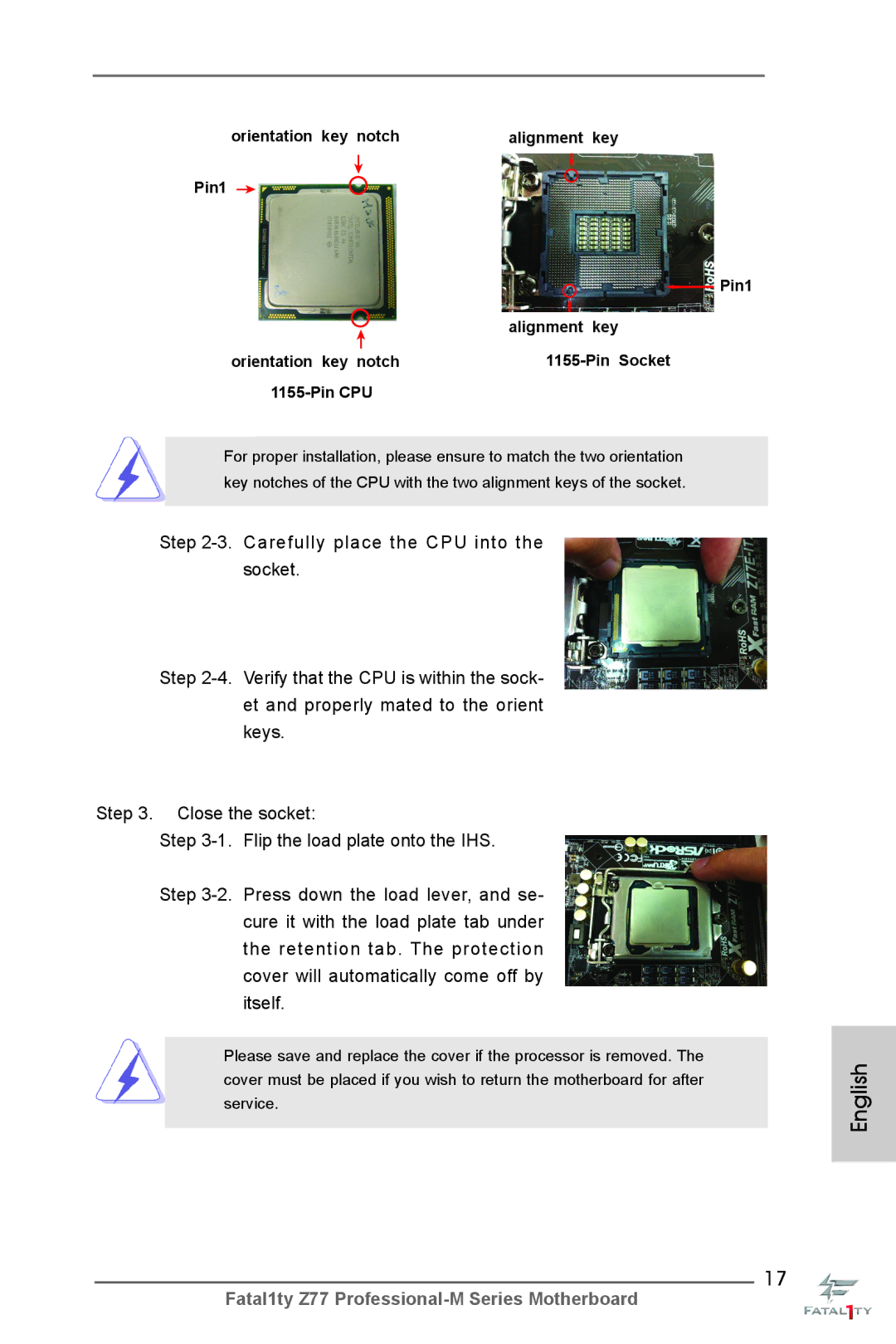 ASRock Fatal1ty Z77 Professional-M manual English 